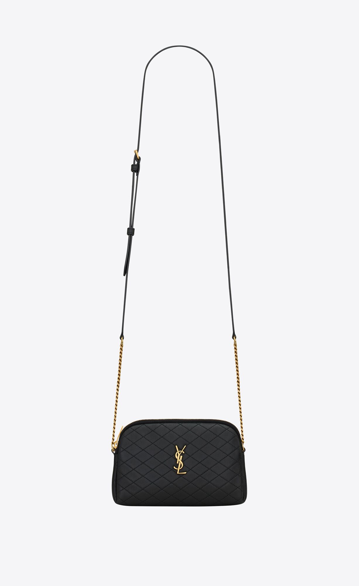 YSL Gaby Zipped Pouch In Gesteppt Lambskin Schwarz | 84320-HPSB