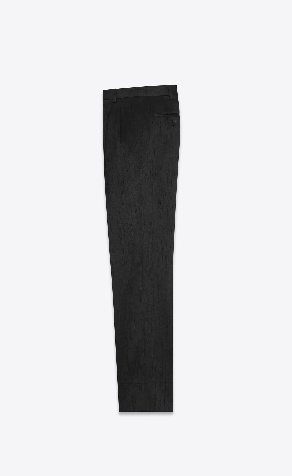 YSL Gerade Pants In Shantung Schwarz | 73825-AOBK