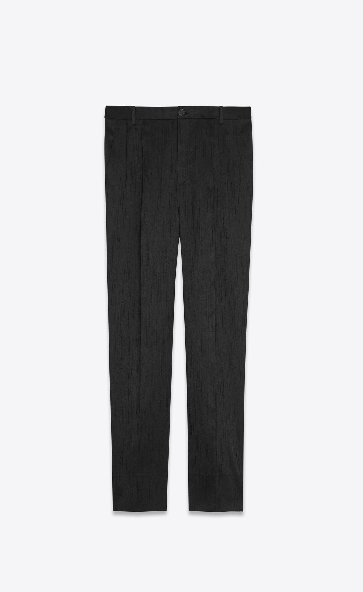 YSL Gerade Pants In Shantung Schwarz | 73825-AOBK