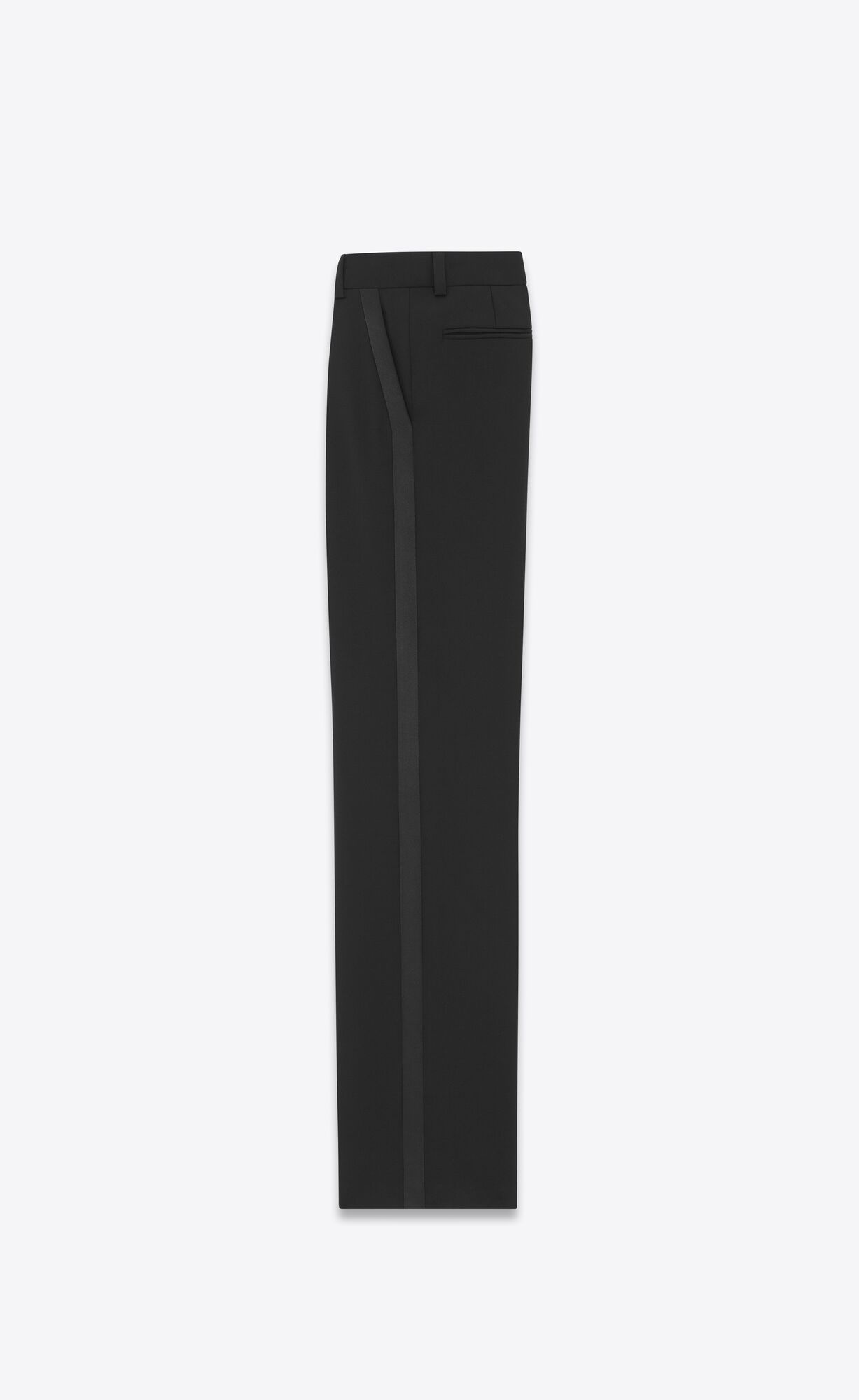 YSL Gerade Tuxedo Pants In Grain De Poudre Schwarz | 45321-XFJV