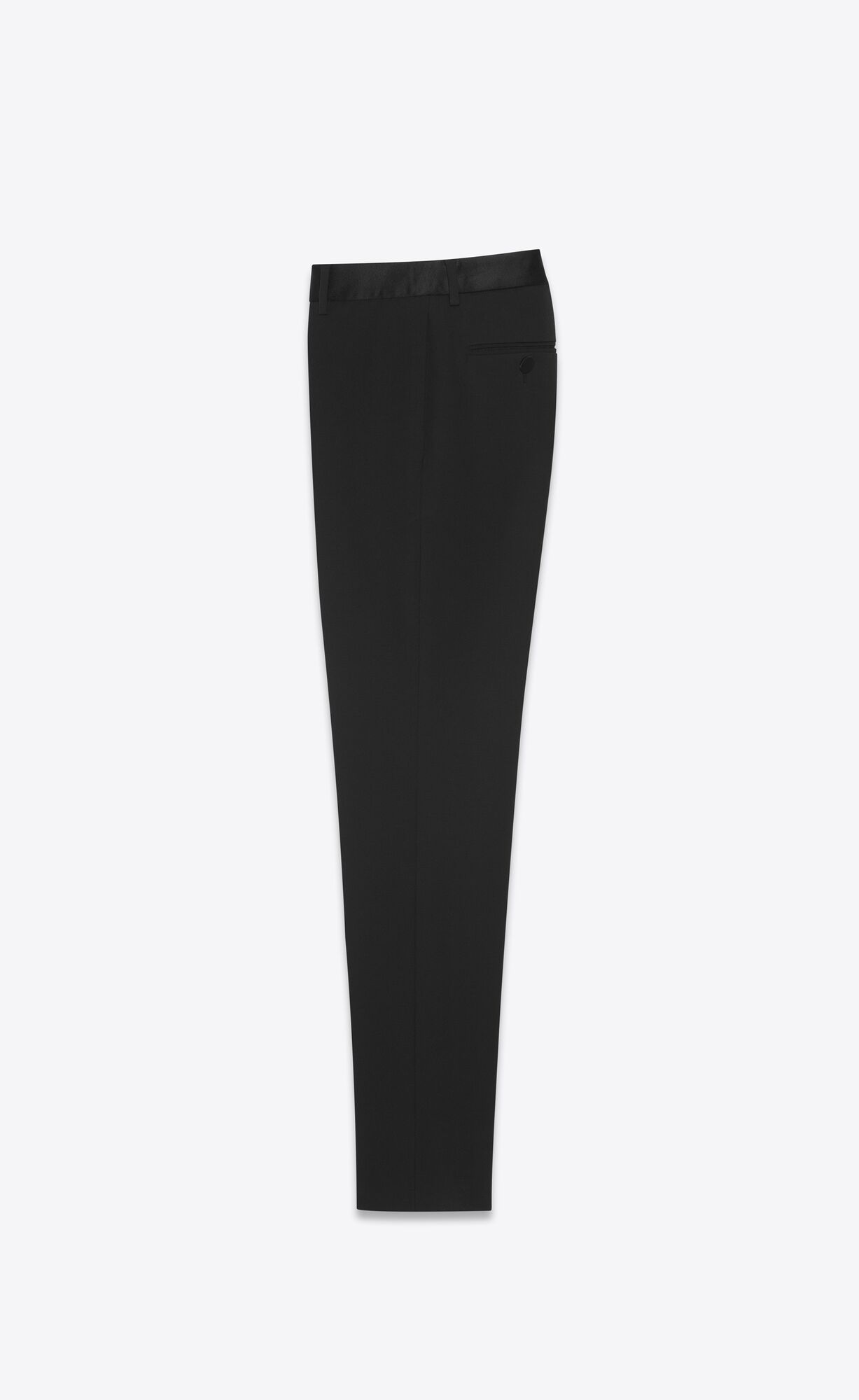 YSL Gerade-leg Tuxedo Pants In Grain De Poudre Schwarz | 40136-UTYH