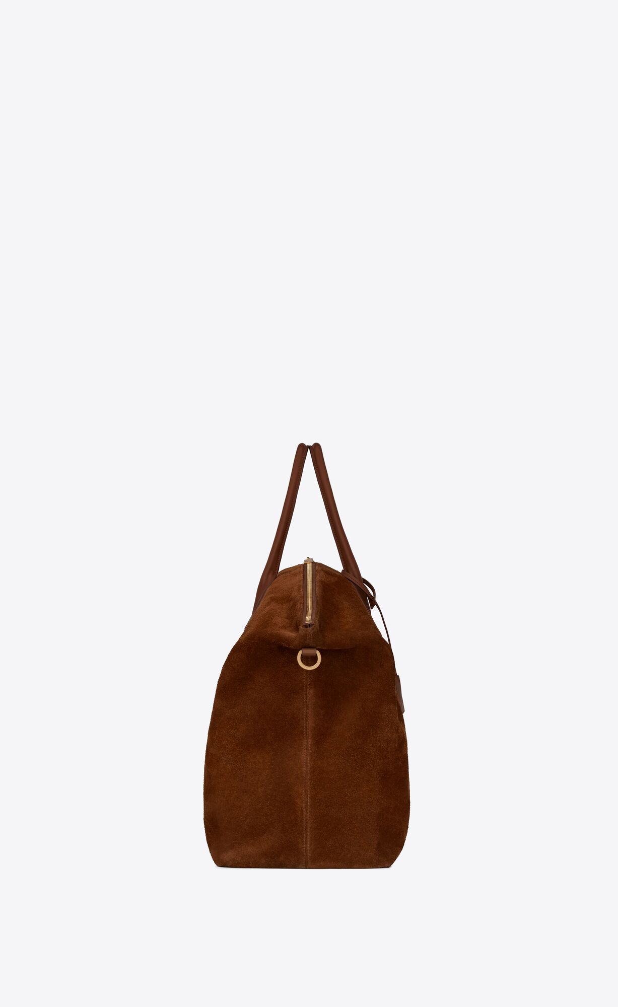 YSL Giant Bowling Bag In Wildleder Braun | 96781-IWYP