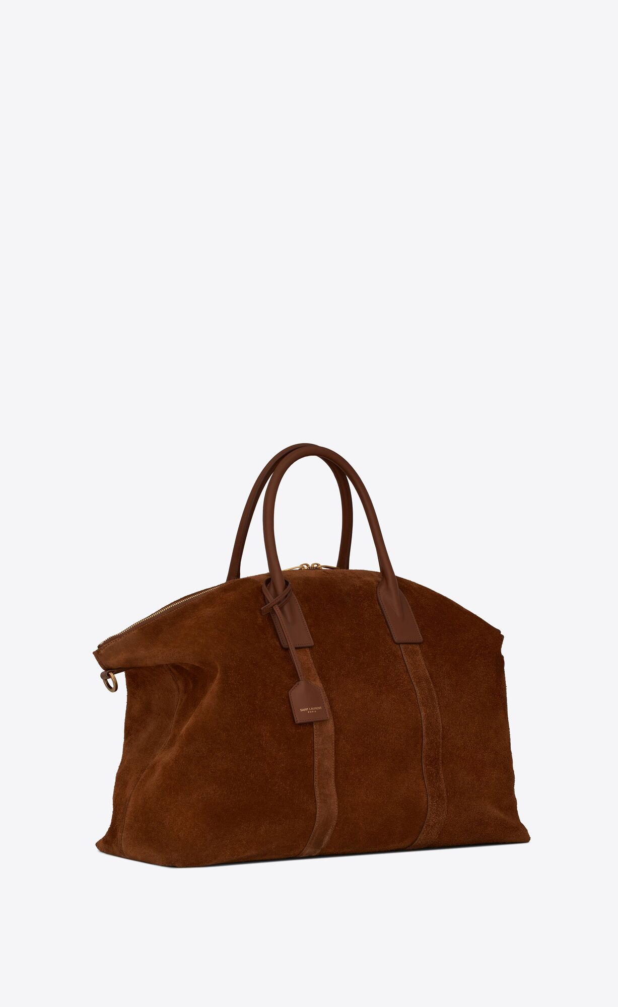 YSL Giant Bowling Bag In Wildleder Braun | 96781-IWYP