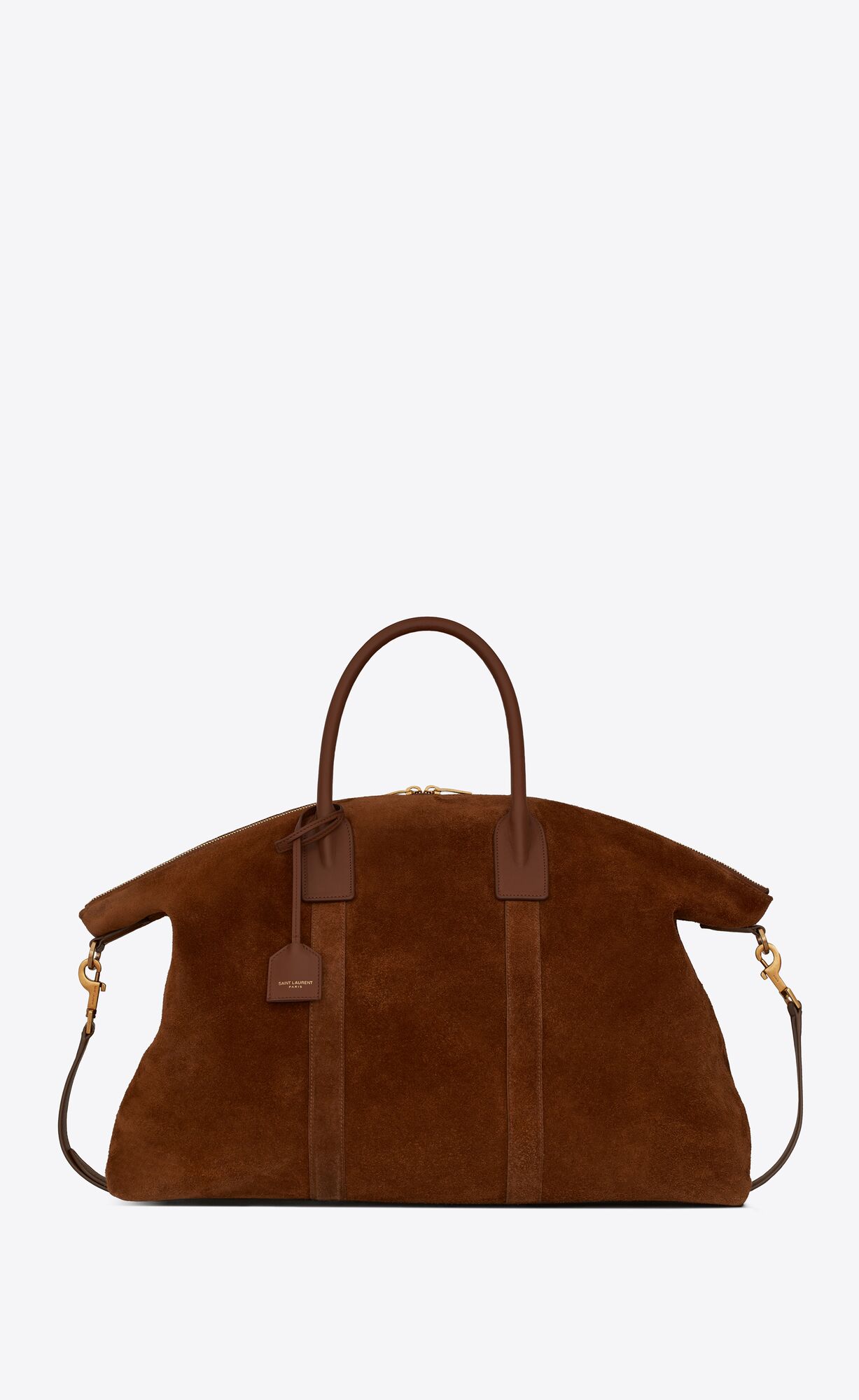 YSL Giant Bowling Bag In Wildleder Braun | 96781-IWYP