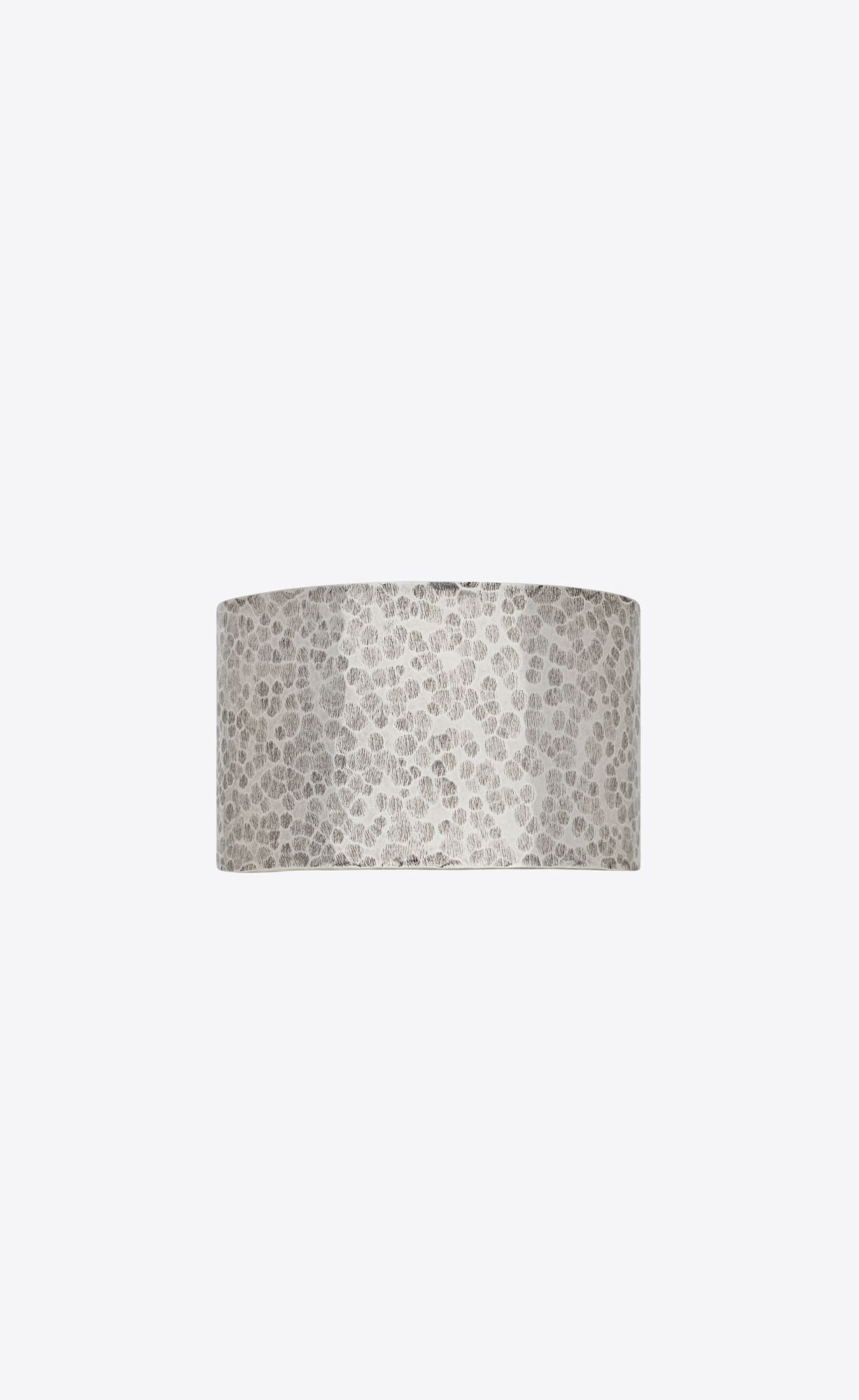 YSL Hammered Cuff Bracelet In Metal Silber | 81346-XUQW