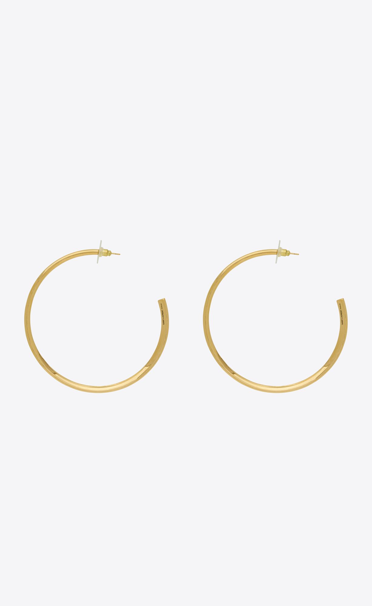 YSL Heart Hoop Earrings In Metal Gold | 43960-NGBO