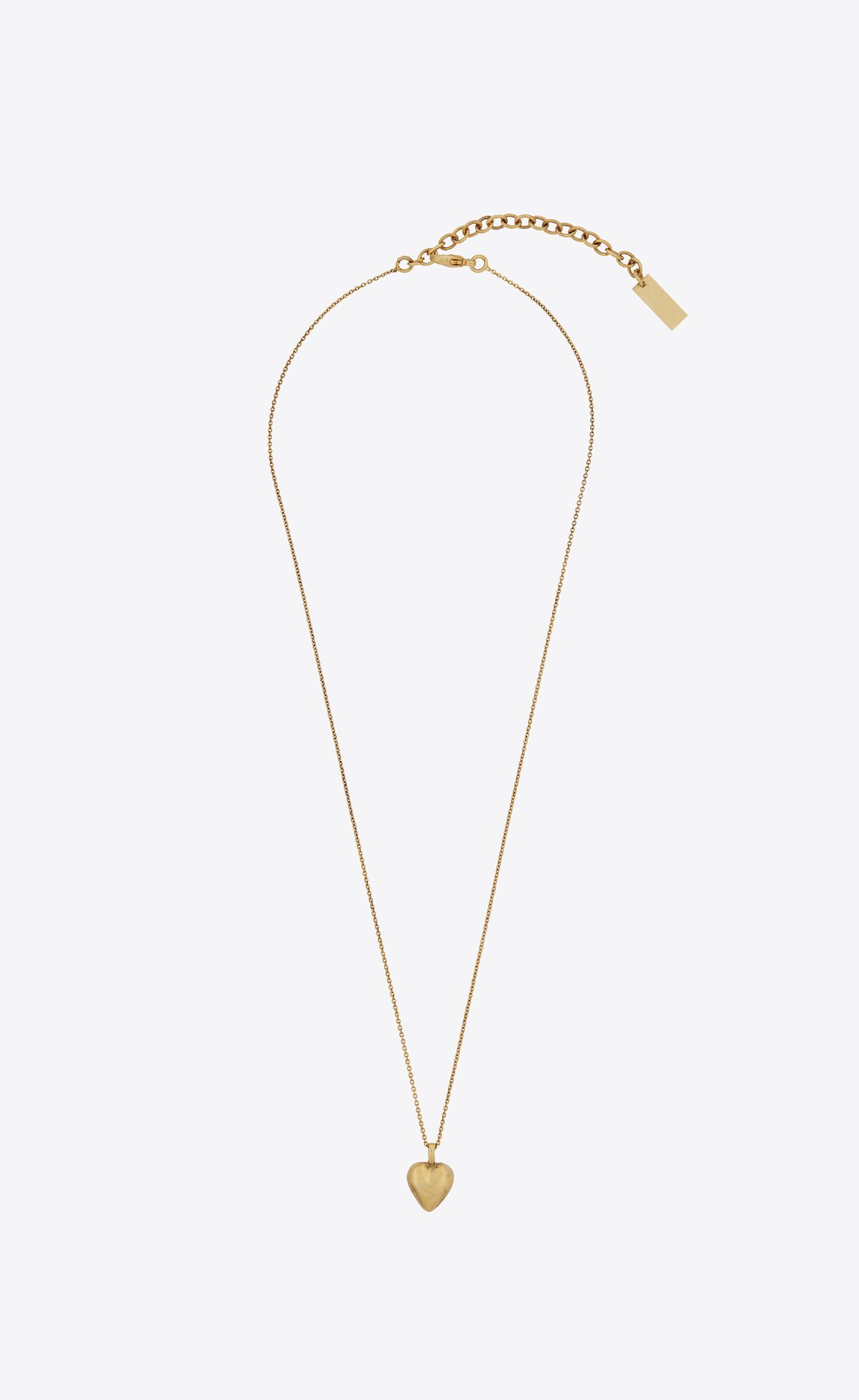 YSL Heart Pendant Necklace In Metal Gold | 69517-NWZI