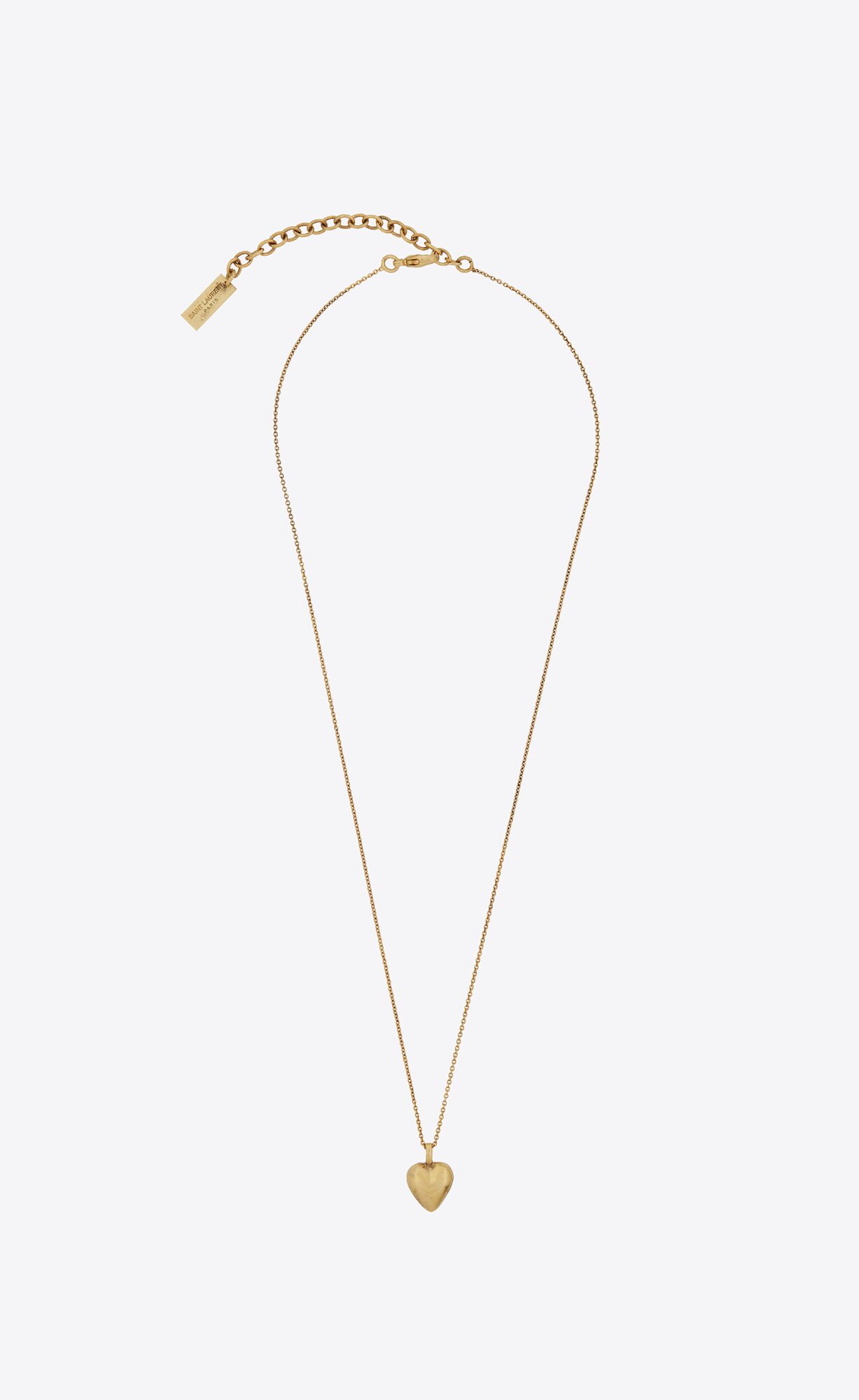 YSL Heart Pendant Necklace In Metal Gold | 69517-NWZI