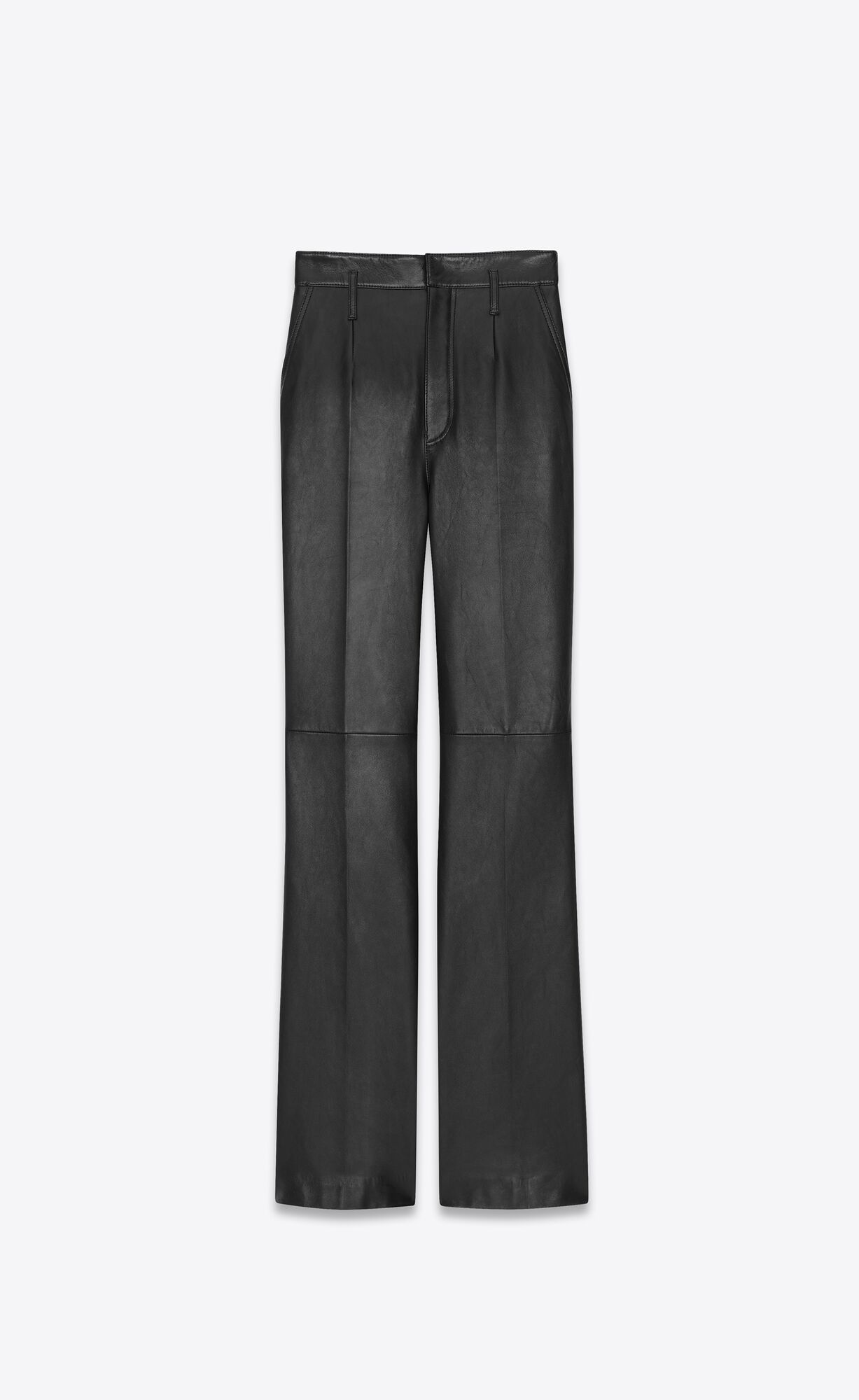 YSL High Waisted Pants In Lambskin Schwarz | 35697-LTVU