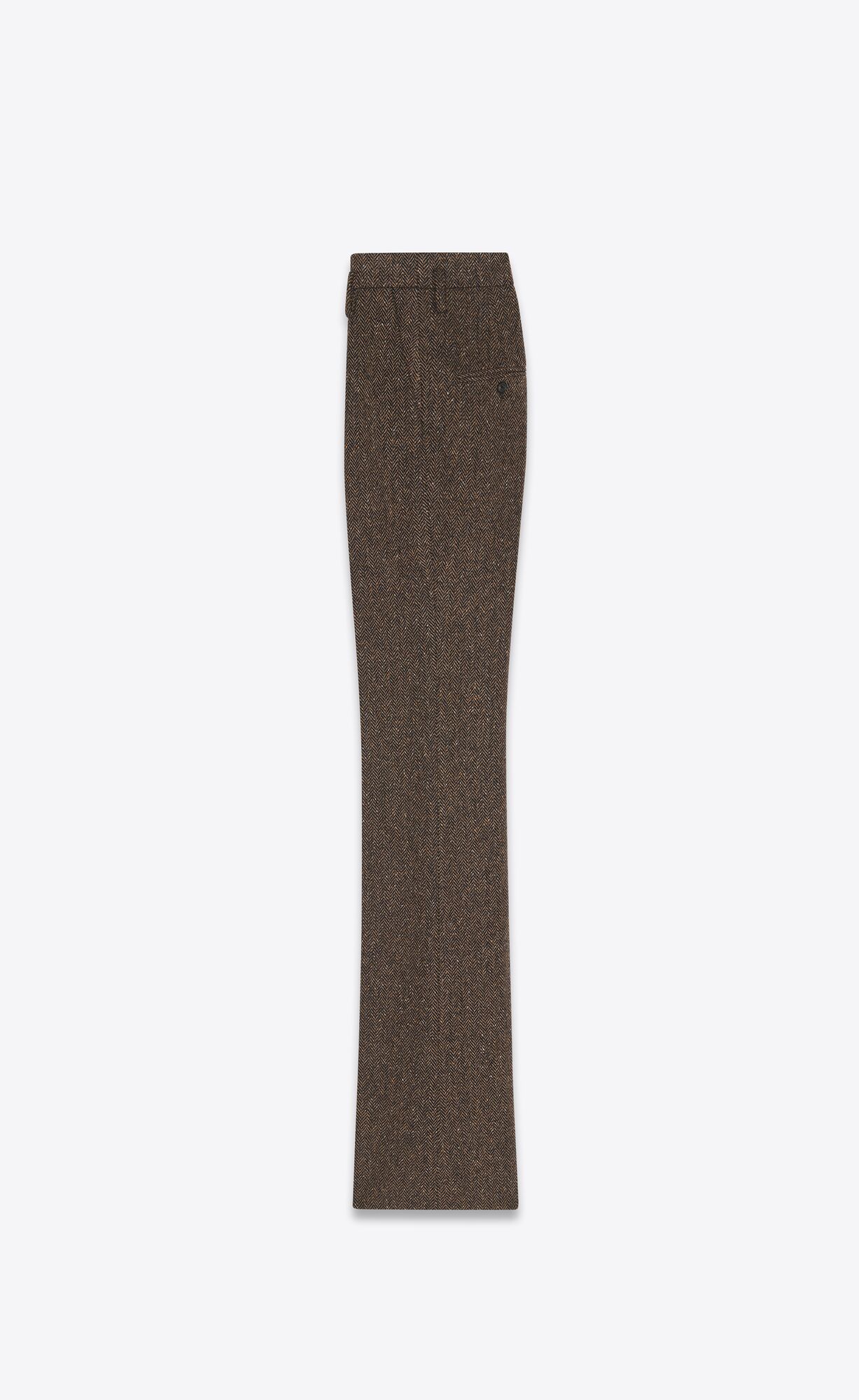 YSL High-waisted Pants In Chevron Tweed Moka | 18529-GDIE