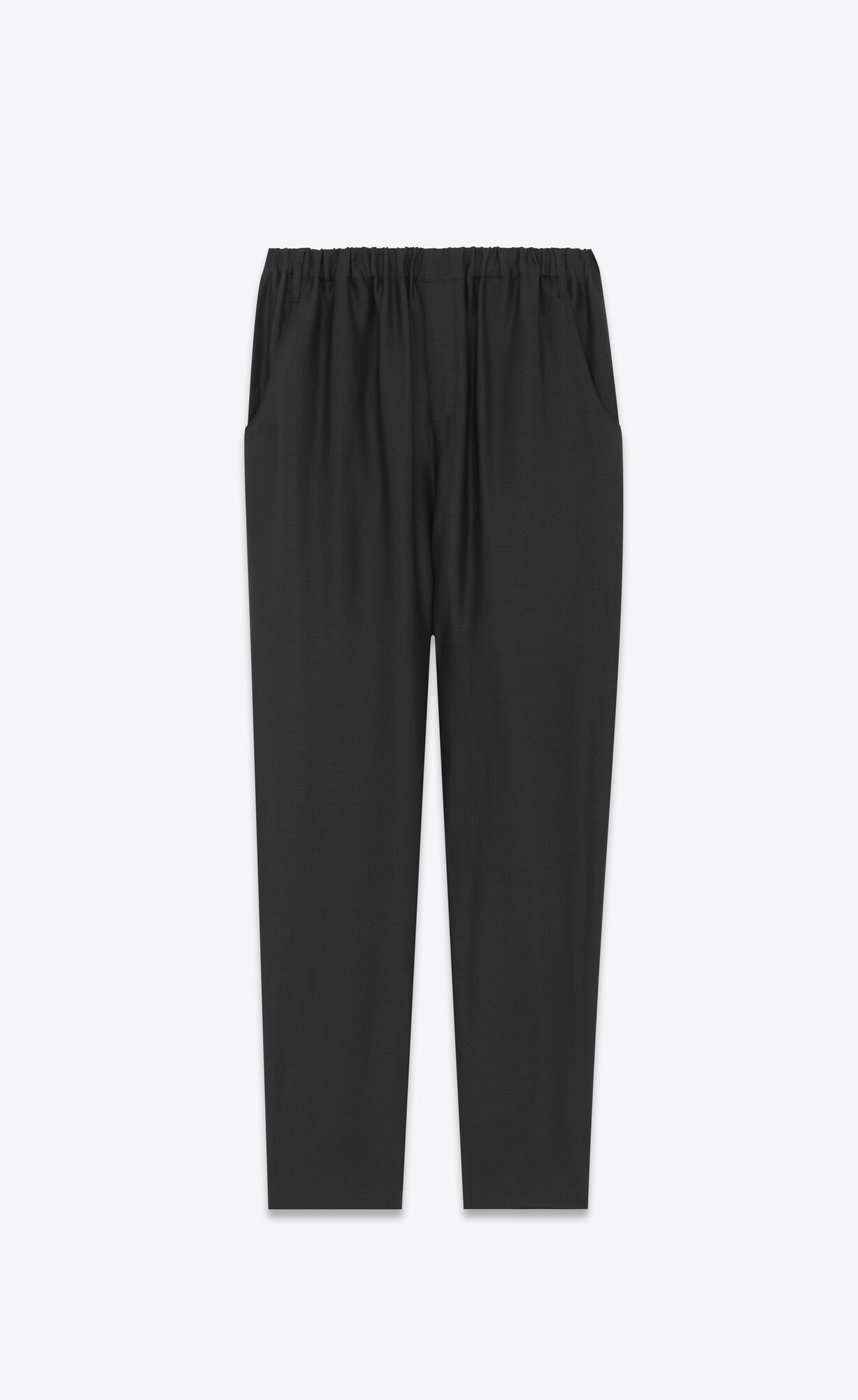 YSL High-waisted Pants In Viscose And Ramie Schwarz | 48279-VTPD