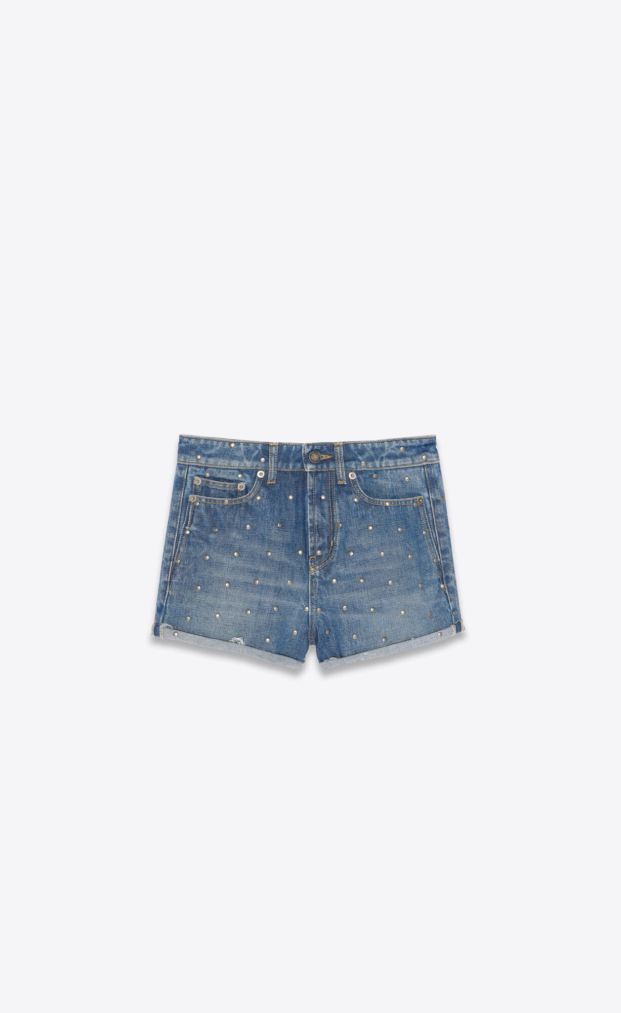 YSL High-waisted Shorts Blau | 02184-RNXY