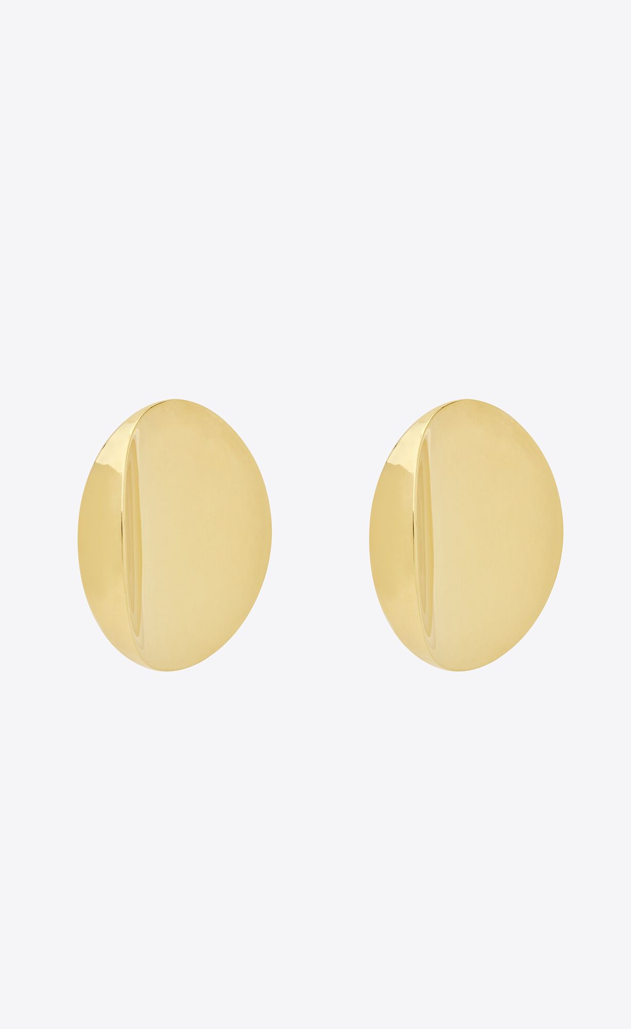 YSL Hollow Disk Earrings In Metal Gold | 02857-SJQN