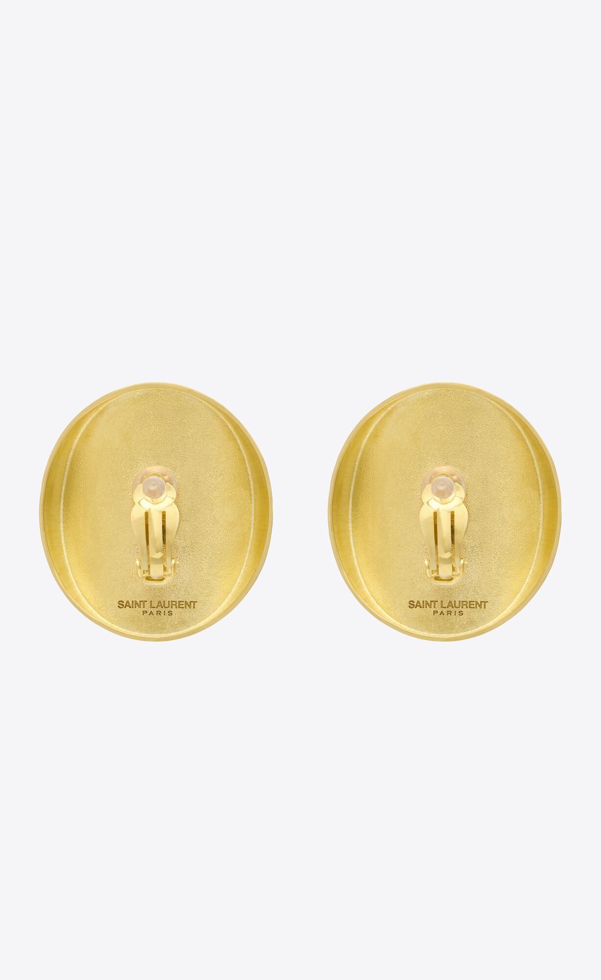 YSL Hollow Disk Earrings In Metal Gold | 02857-SJQN