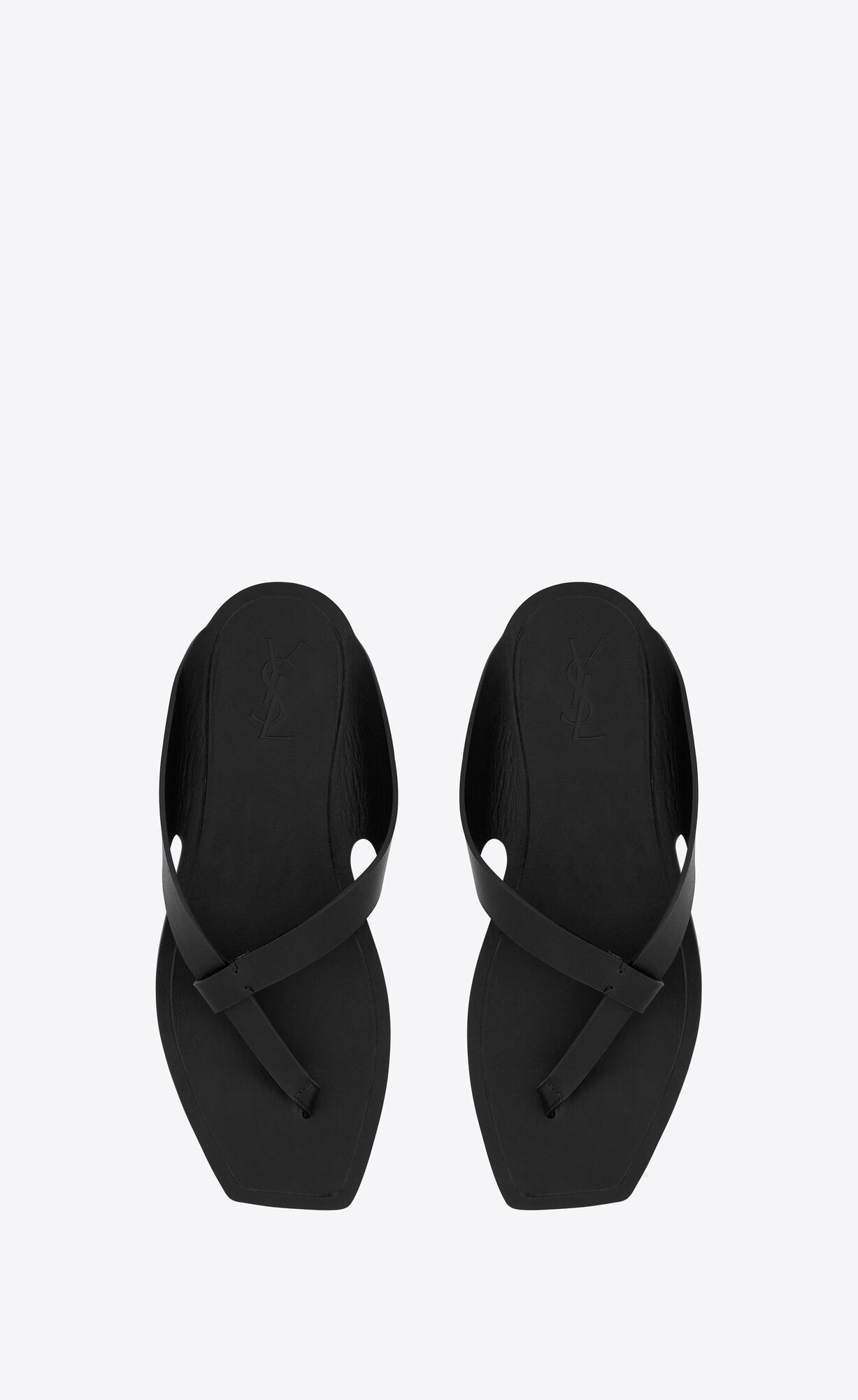 YSL Isla Flache Sandals In Smooth Leder Noir | 47056-WCNZ