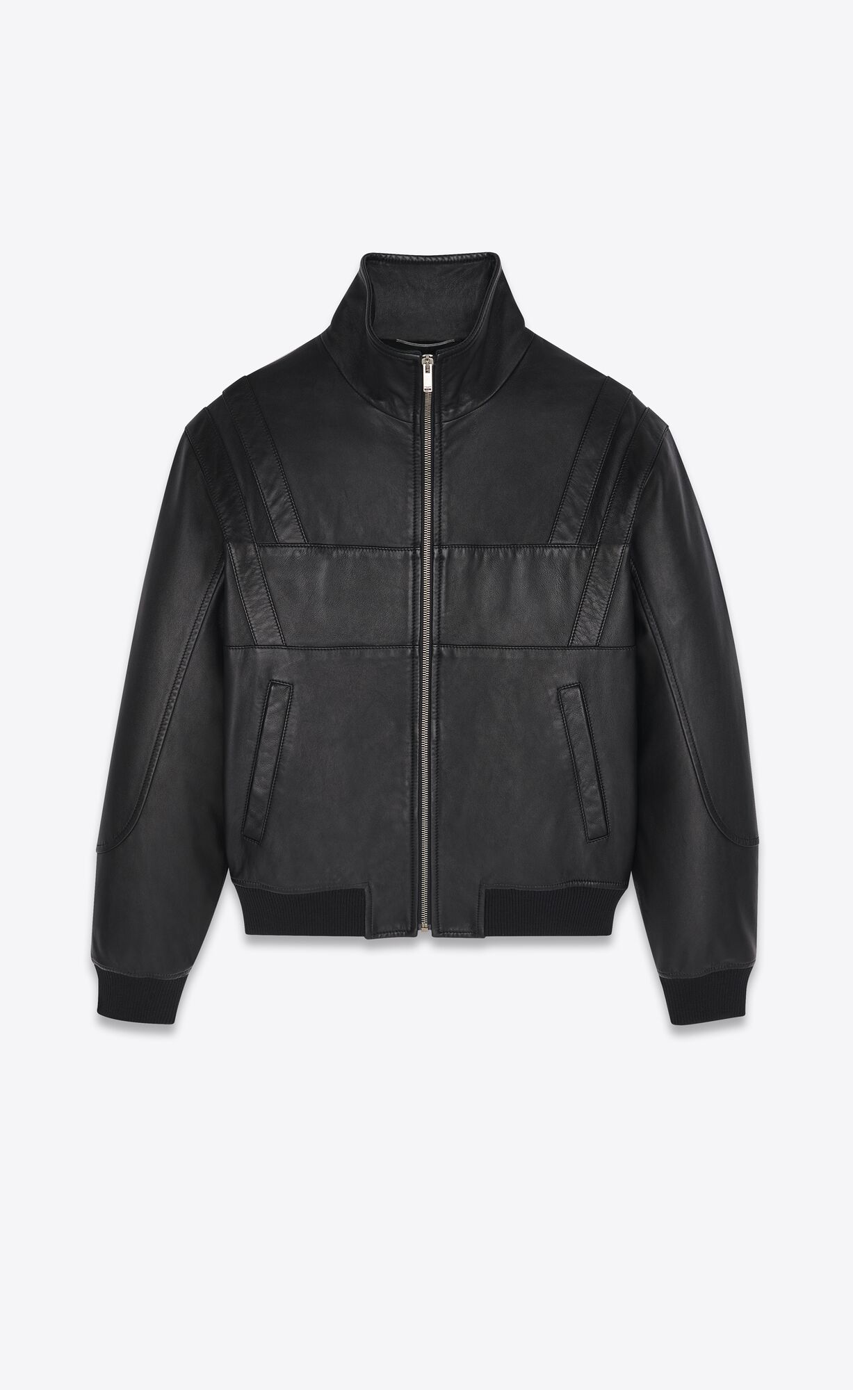 YSL Jacket In Drummed Lambskin Schwarz | 76918-FWVX