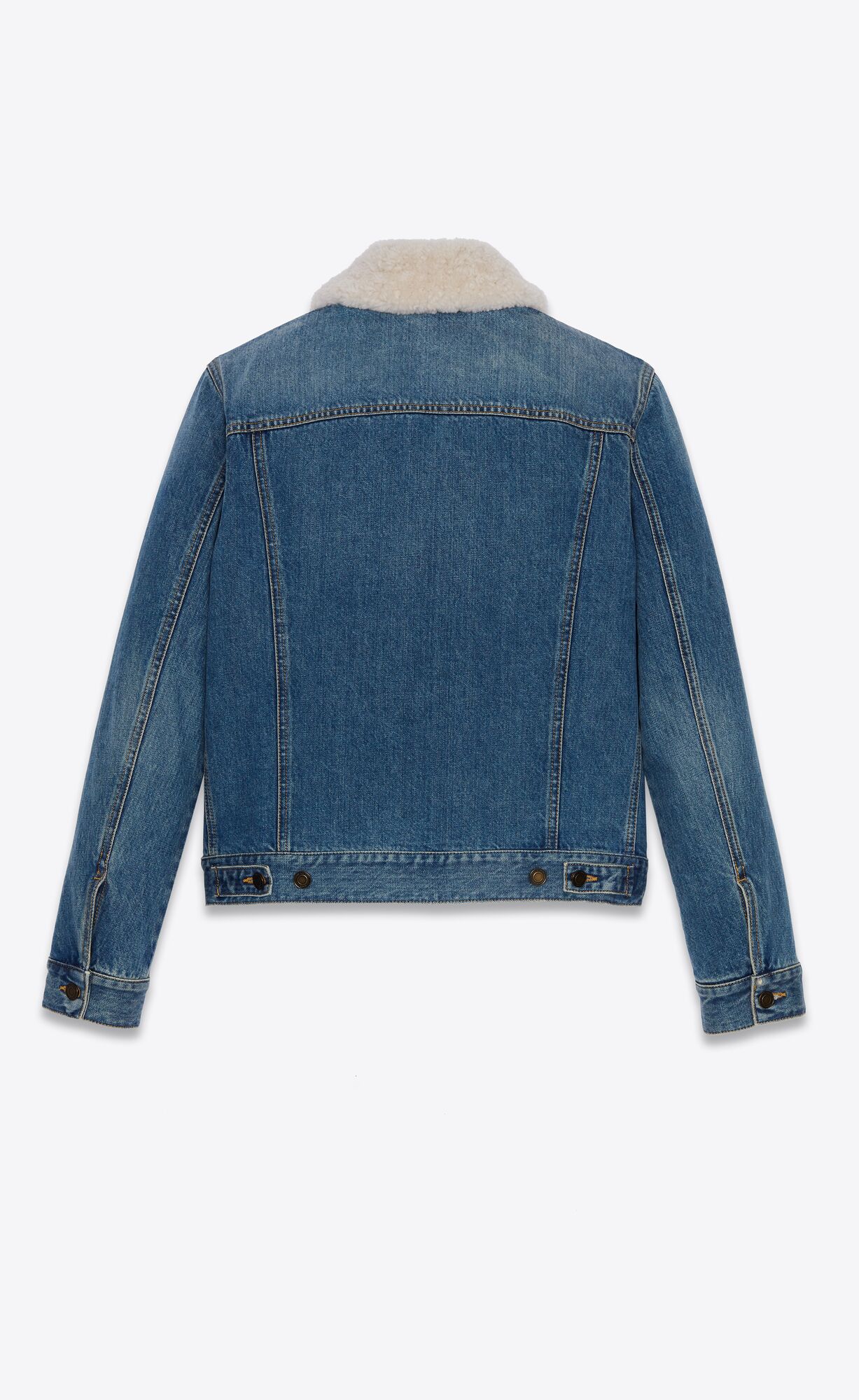 YSL Jacket With Shearling Collar Blau | 19263-GEPQ