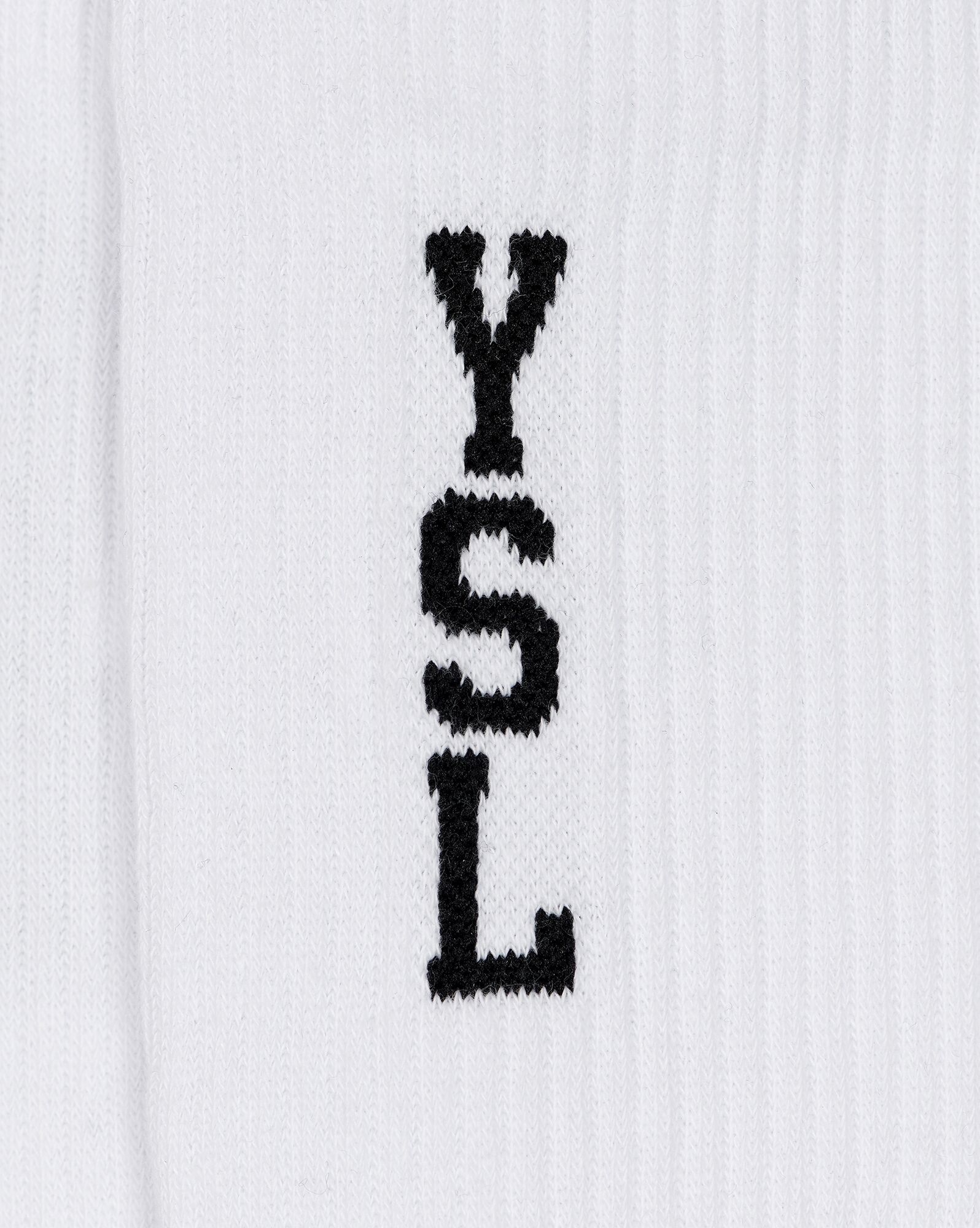 YSL Jacquard Socks In Baumwoll Blanc | 75862-JSXK