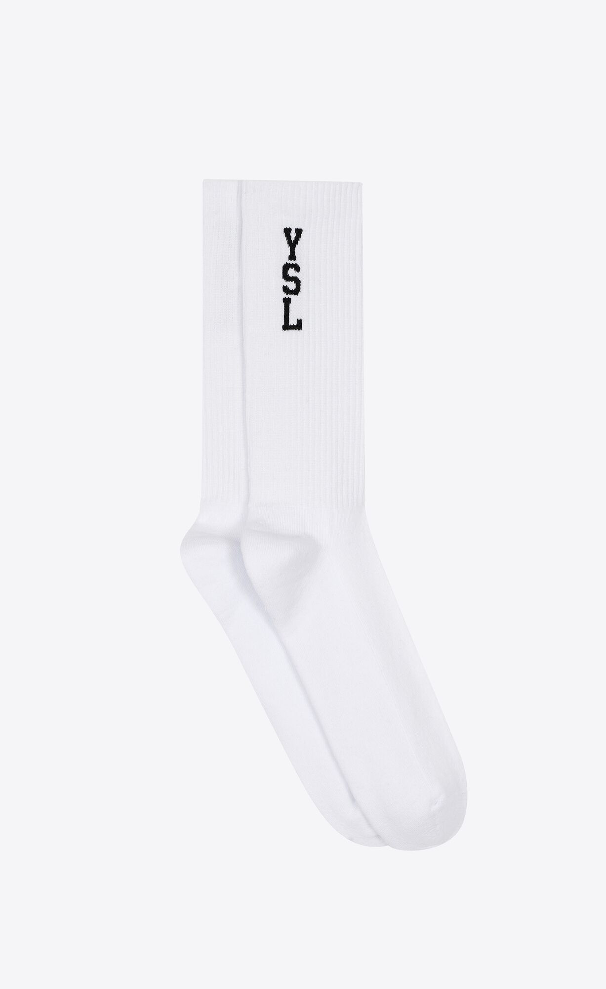 YSL Jacquard Socks In Baumwoll Blanc | 75862-JSXK