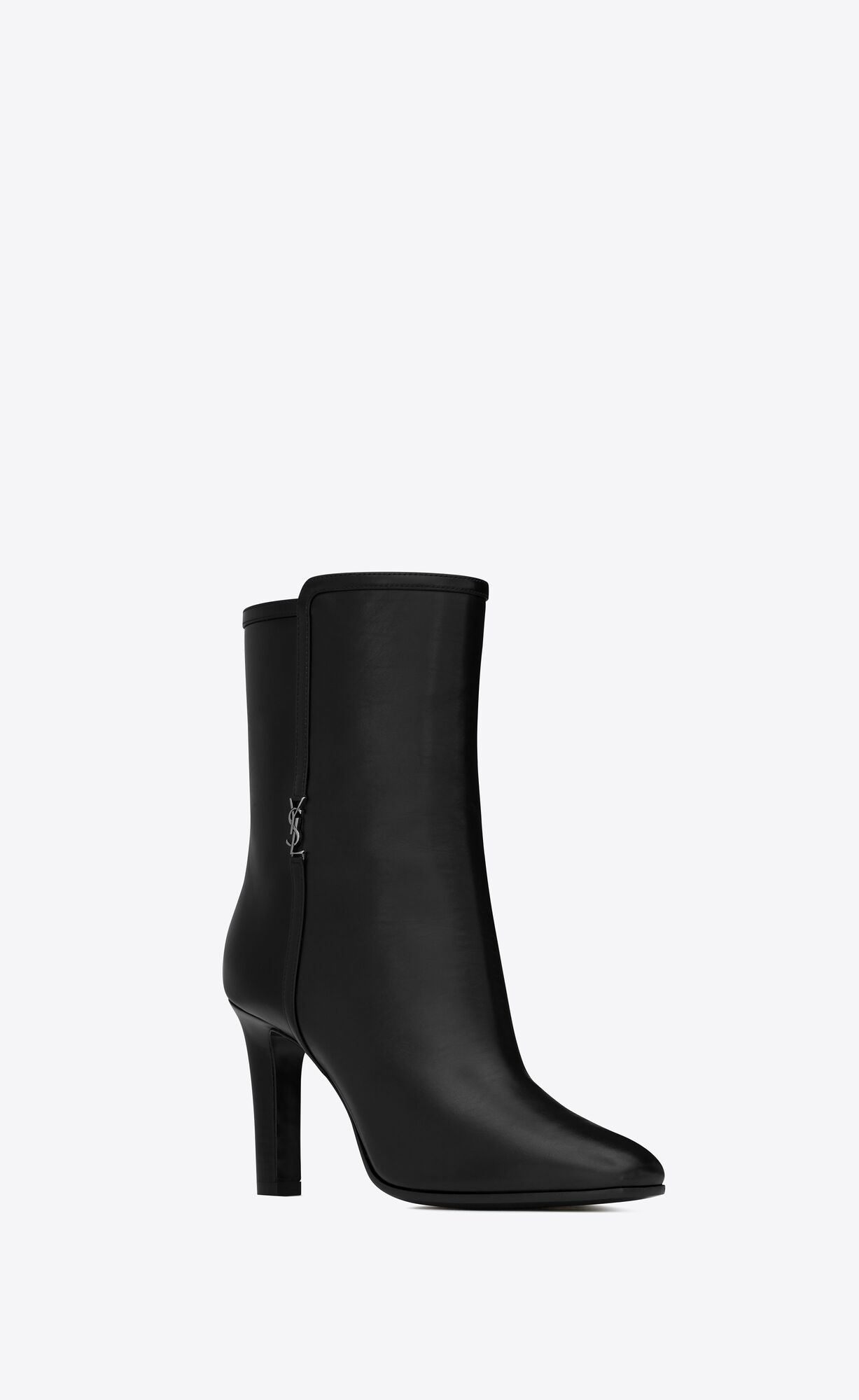 YSL Jane Cassandre Booties In Smooth Leder Schwarz | 01536-IZMR