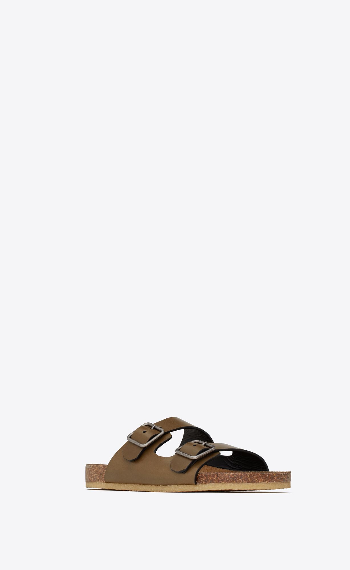 YSL Jimmy Flache Sandals In Smooth Leder Tundra | 78569-PUYA