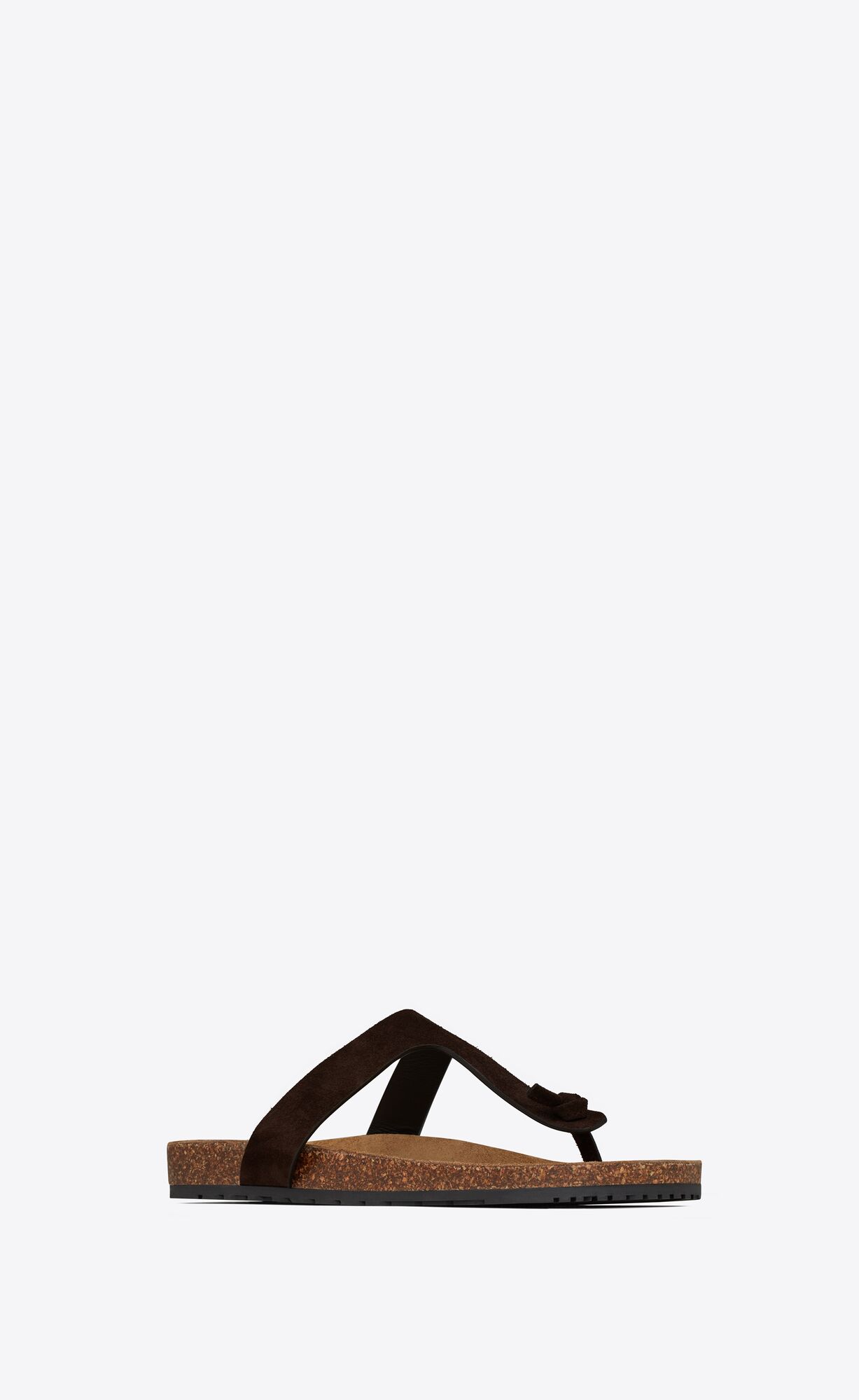 YSL Jimmy Flache Sandals In Wildleder Chocolat | 36592-QVJL