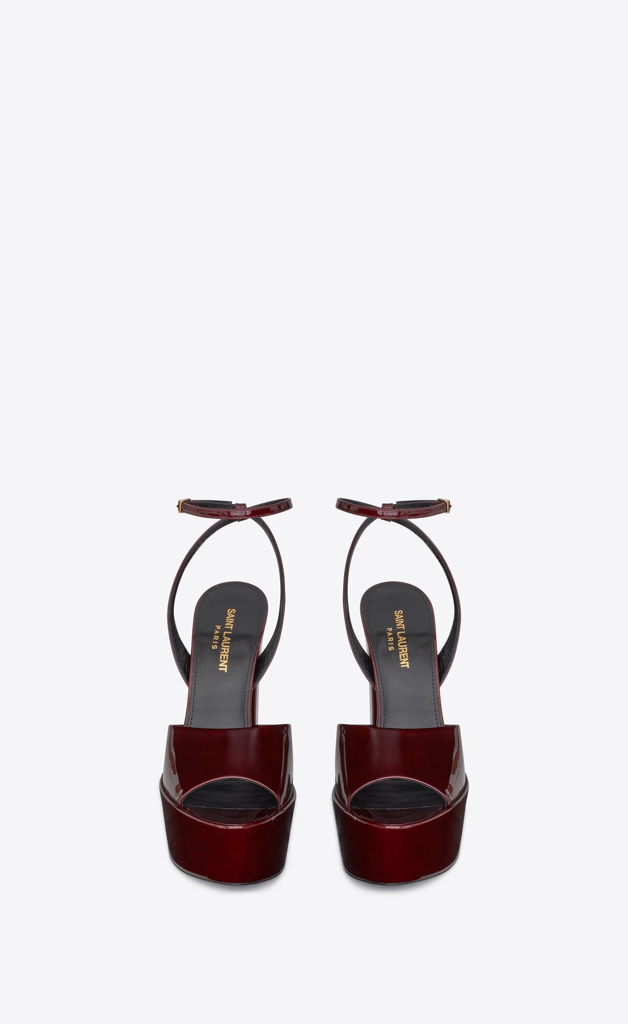 YSL Jodie Plattform Sandals In Lack Leder Tiefesbordeaux | 68274-YWHL