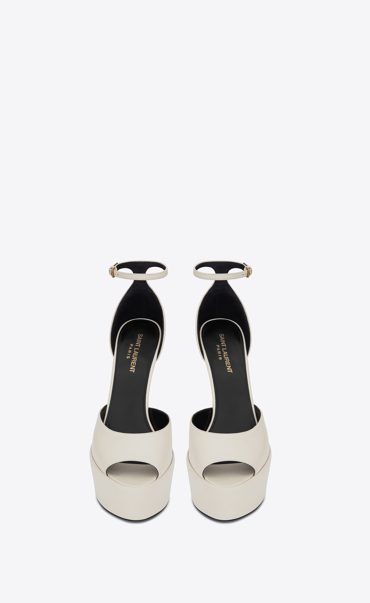 YSL Jodie Plattform Sandals In Smooth Leder Pearl | 80357-CZPD