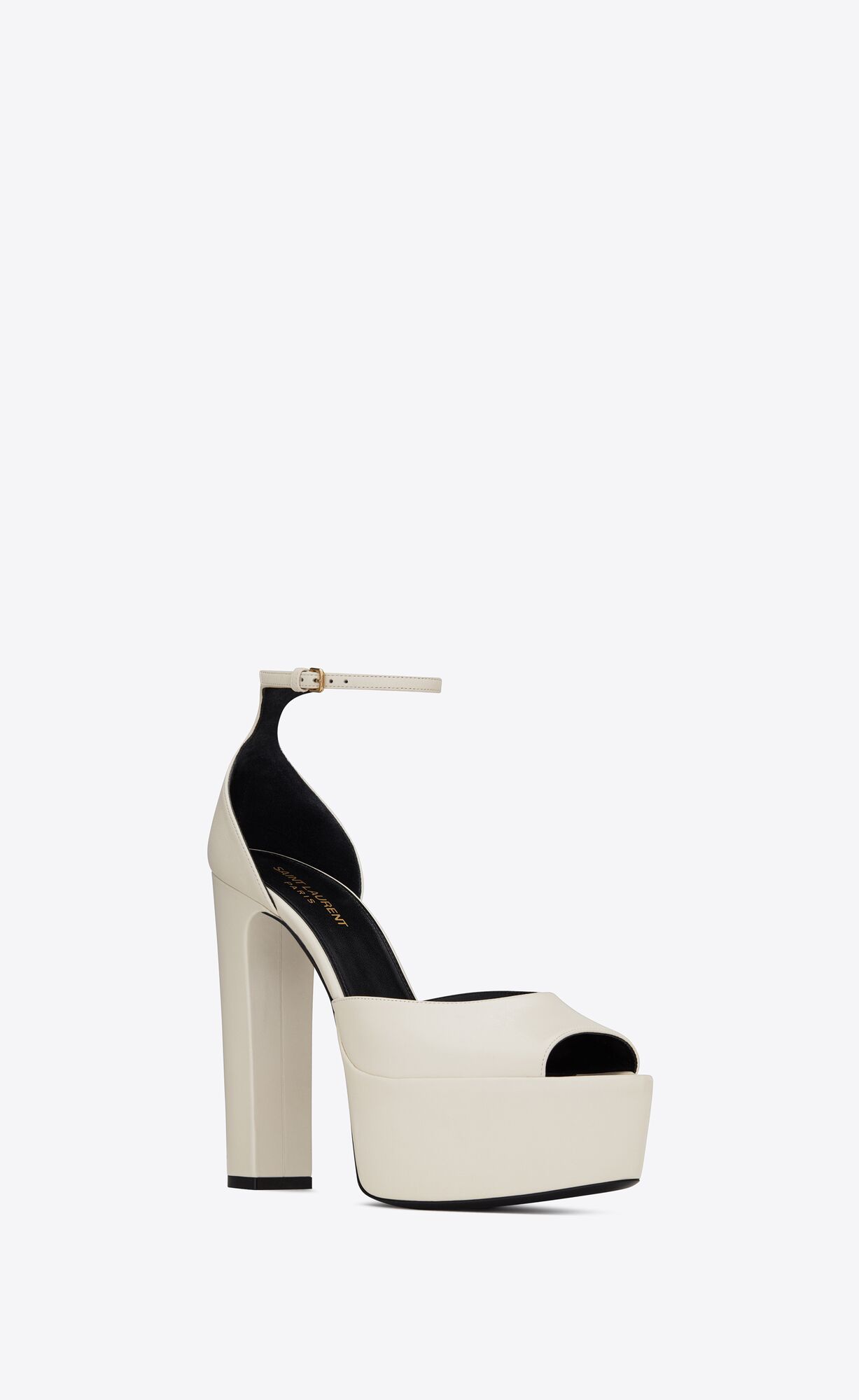 YSL Jodie Plattform Sandals In Smooth Leder Pearl | 80357-CZPD