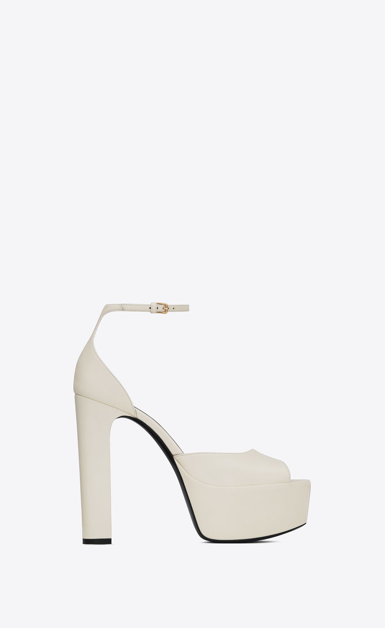 YSL Jodie Plattform Sandals In Smooth Leder Pearl | 80357-CZPD