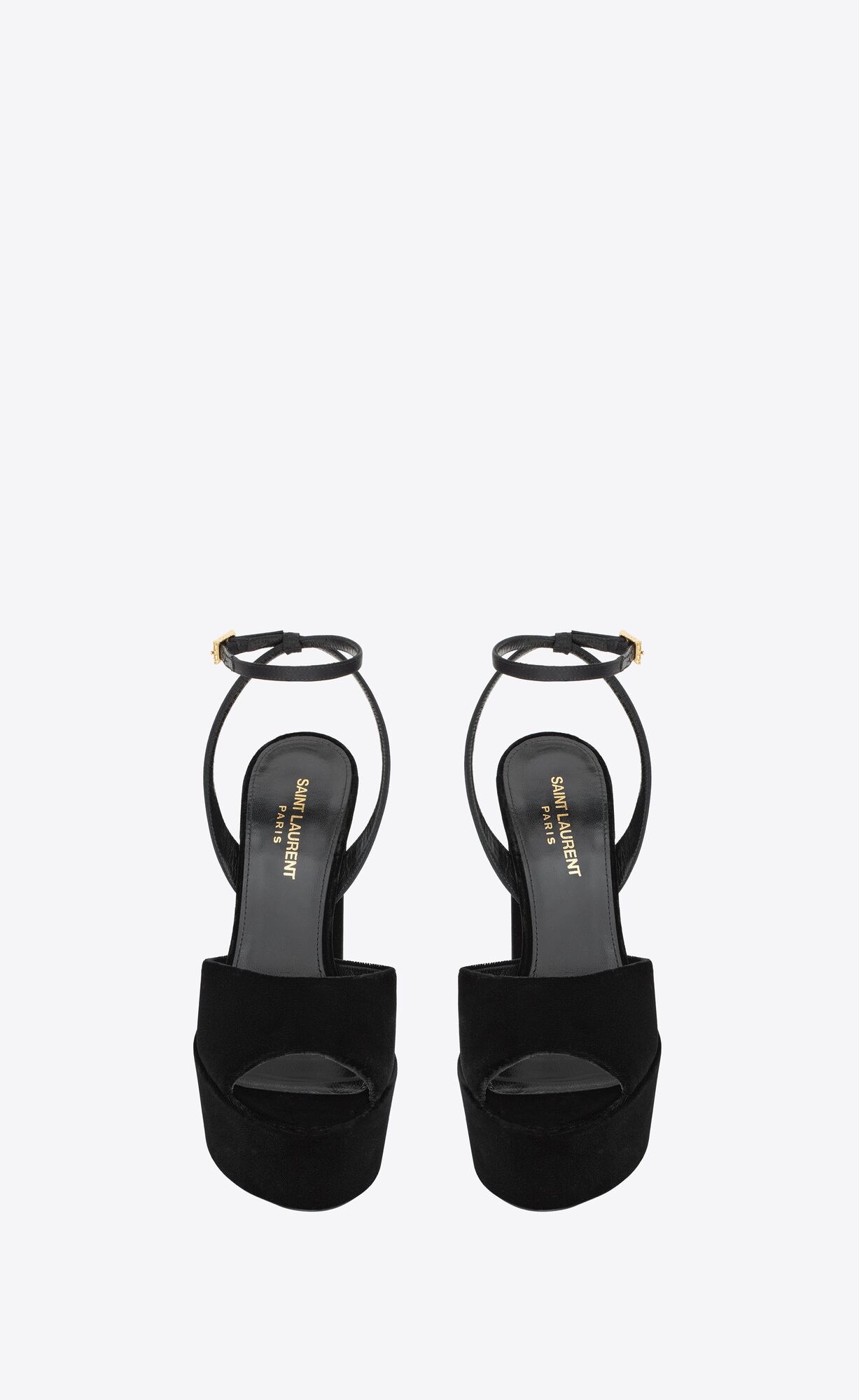 YSL Jodie Plattform Sandals In Velvet Schwarz | 89274-ECLV