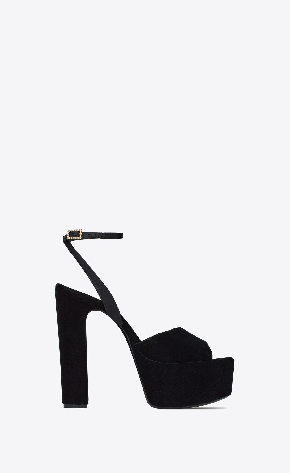 YSL Jodie Plattform Sandals In Velvet Schwarz | 89274-ECLV