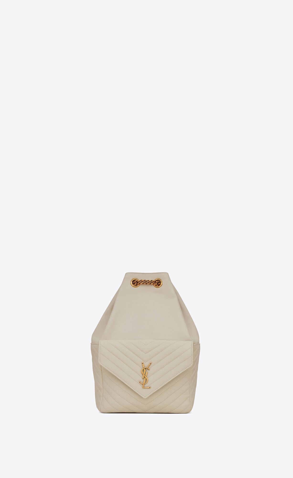 YSL Joe Backpack In Lambskin Blanc Vintage | 37610-NMOI