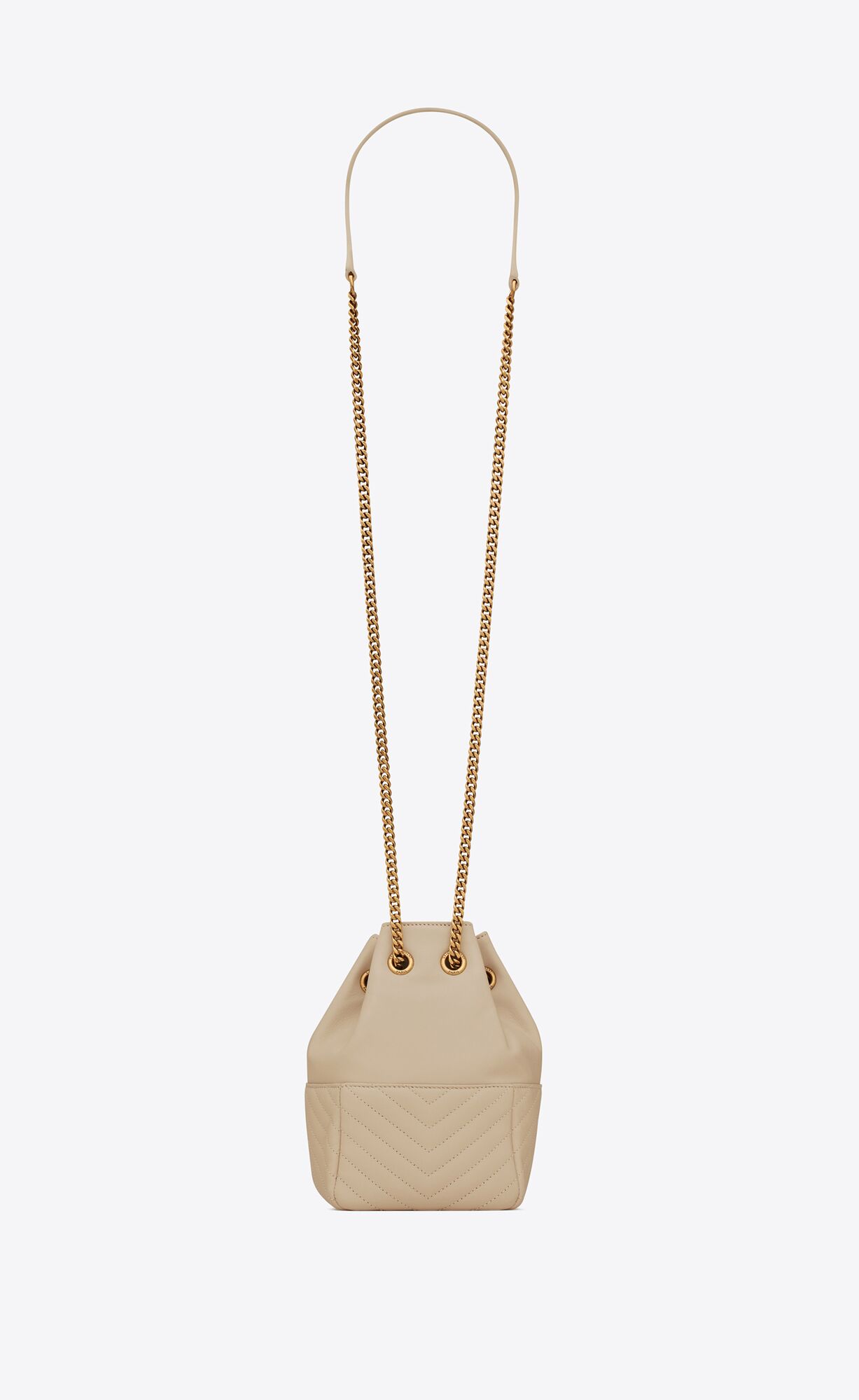 YSL Joe Mini Bucket Bag In Gesteppt Lambskin Hellblau | 16470-NMGW