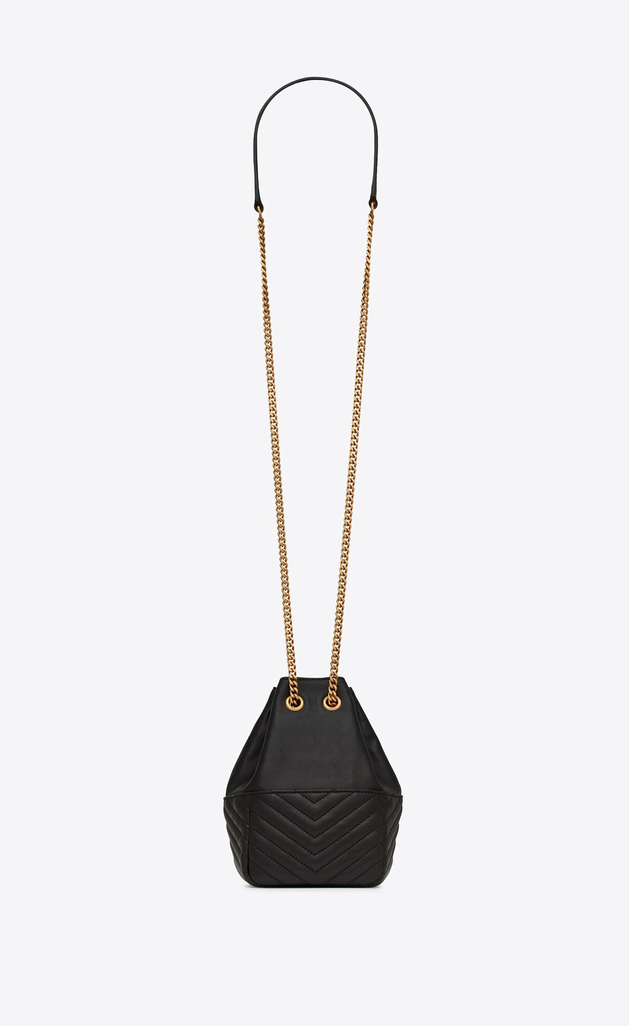 YSL Joe Mini Bucket Bag In Gesteppt Lambskin Schwarz | 29805-OMBA