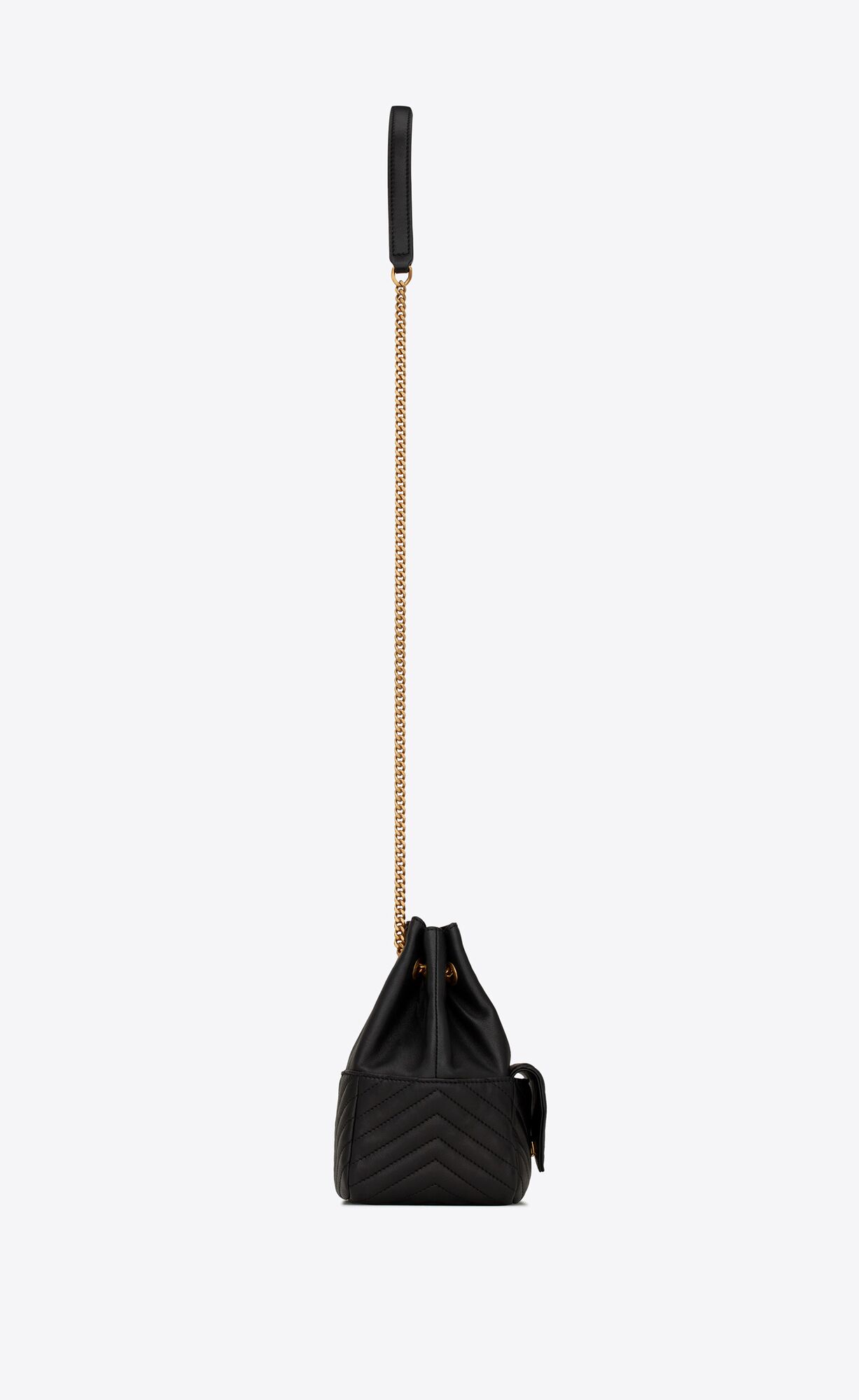 YSL Joe Mini Bucket Bag In Gesteppt Lambskin Schwarz | 29805-OMBA