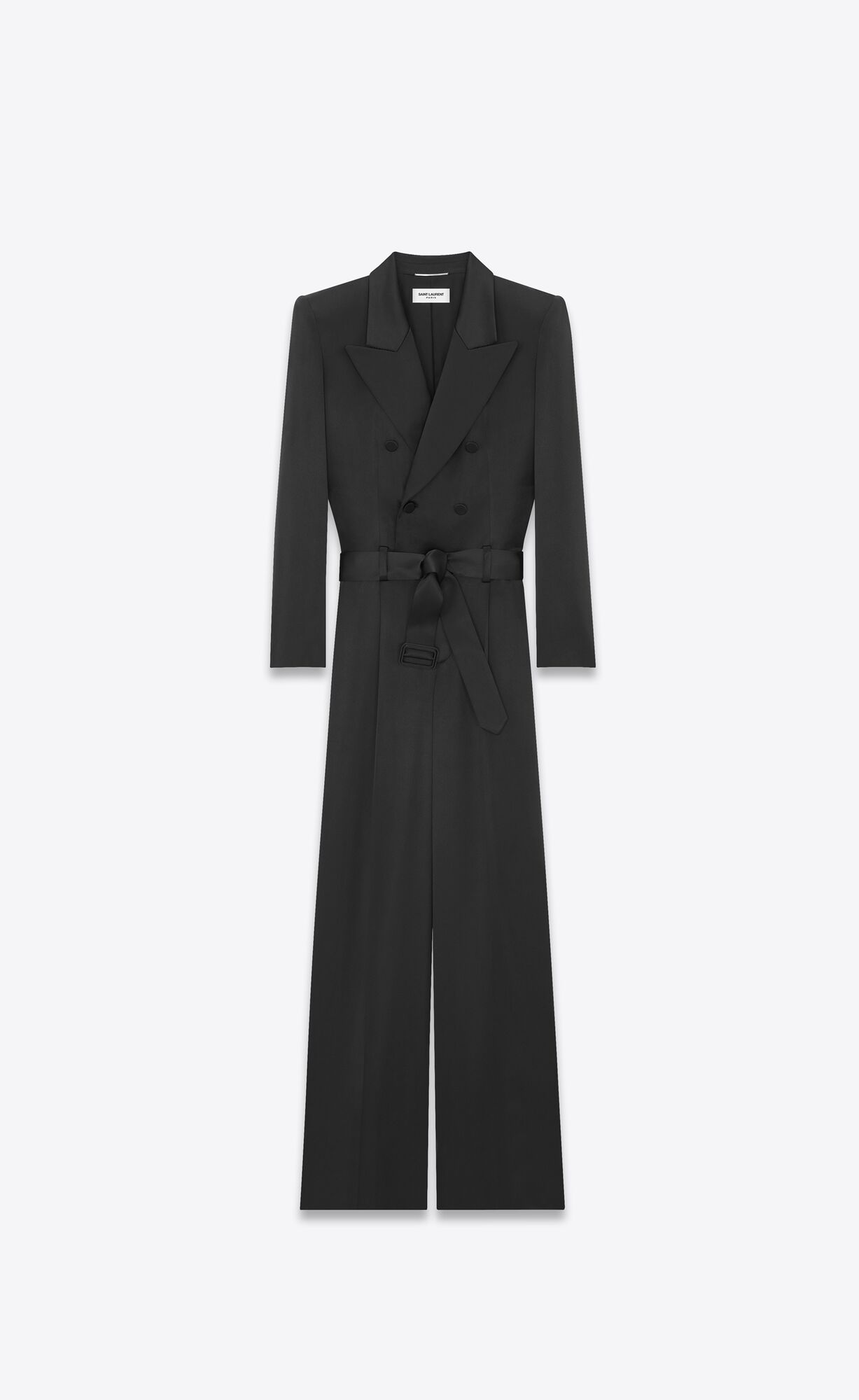 YSL Jumpsuit In Silk Satin Schwarz | 32174-VPXU