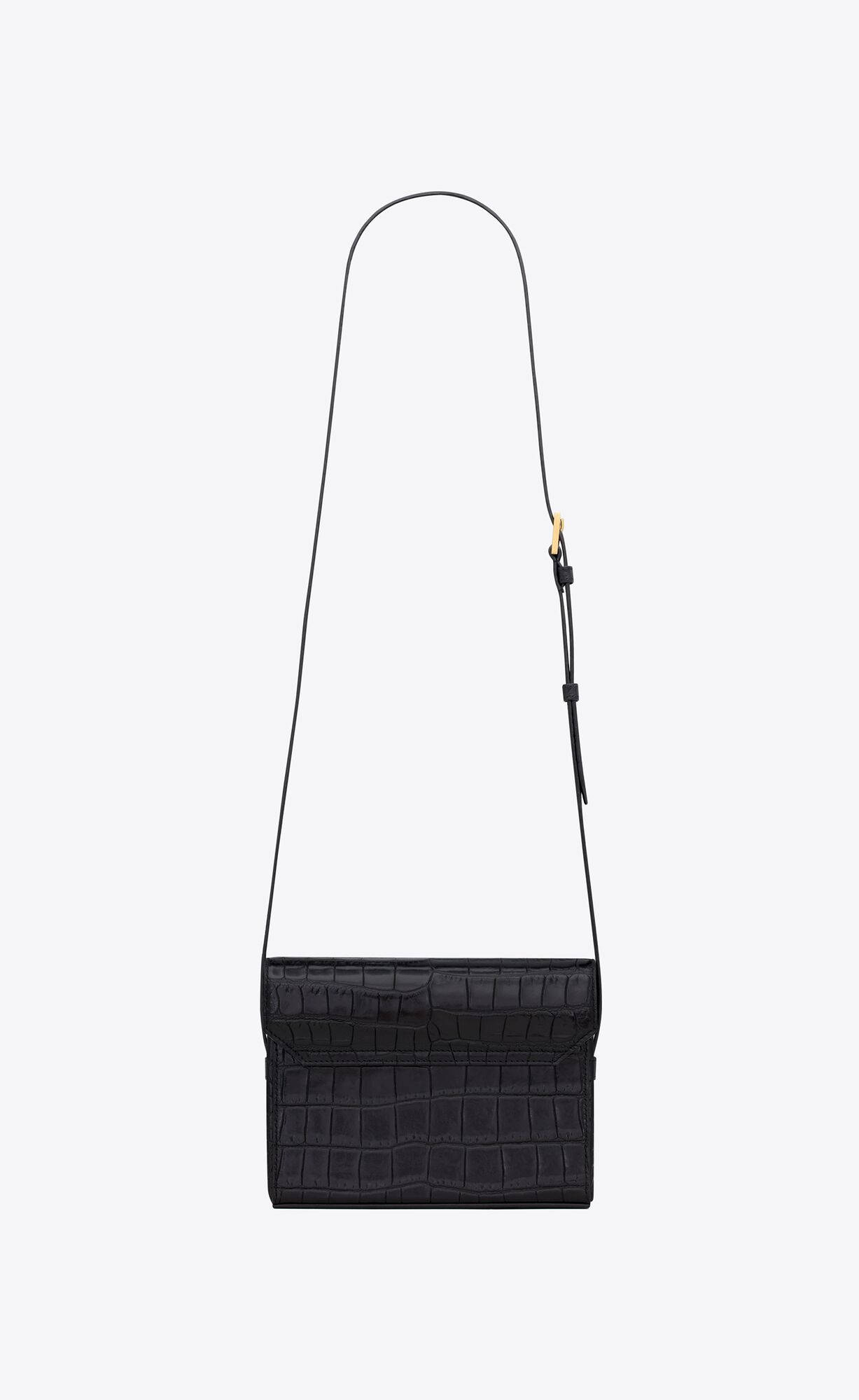 YSL June Box Bag In Crocodile-embossed Leder Schwarz | 58642-VZBW