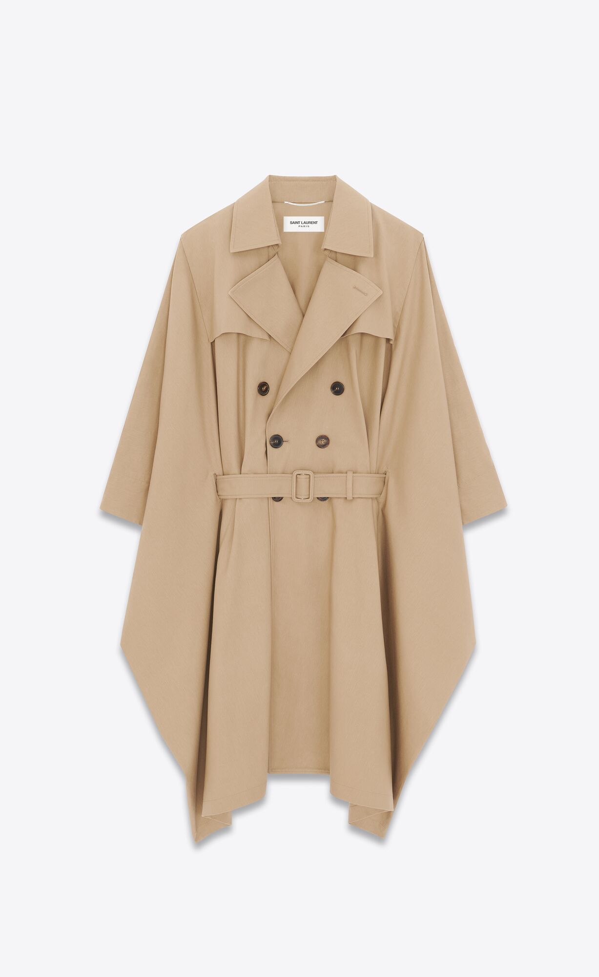 YSL Kaftan Trench Coat In Baumwoll Sable | 19028-PFLS