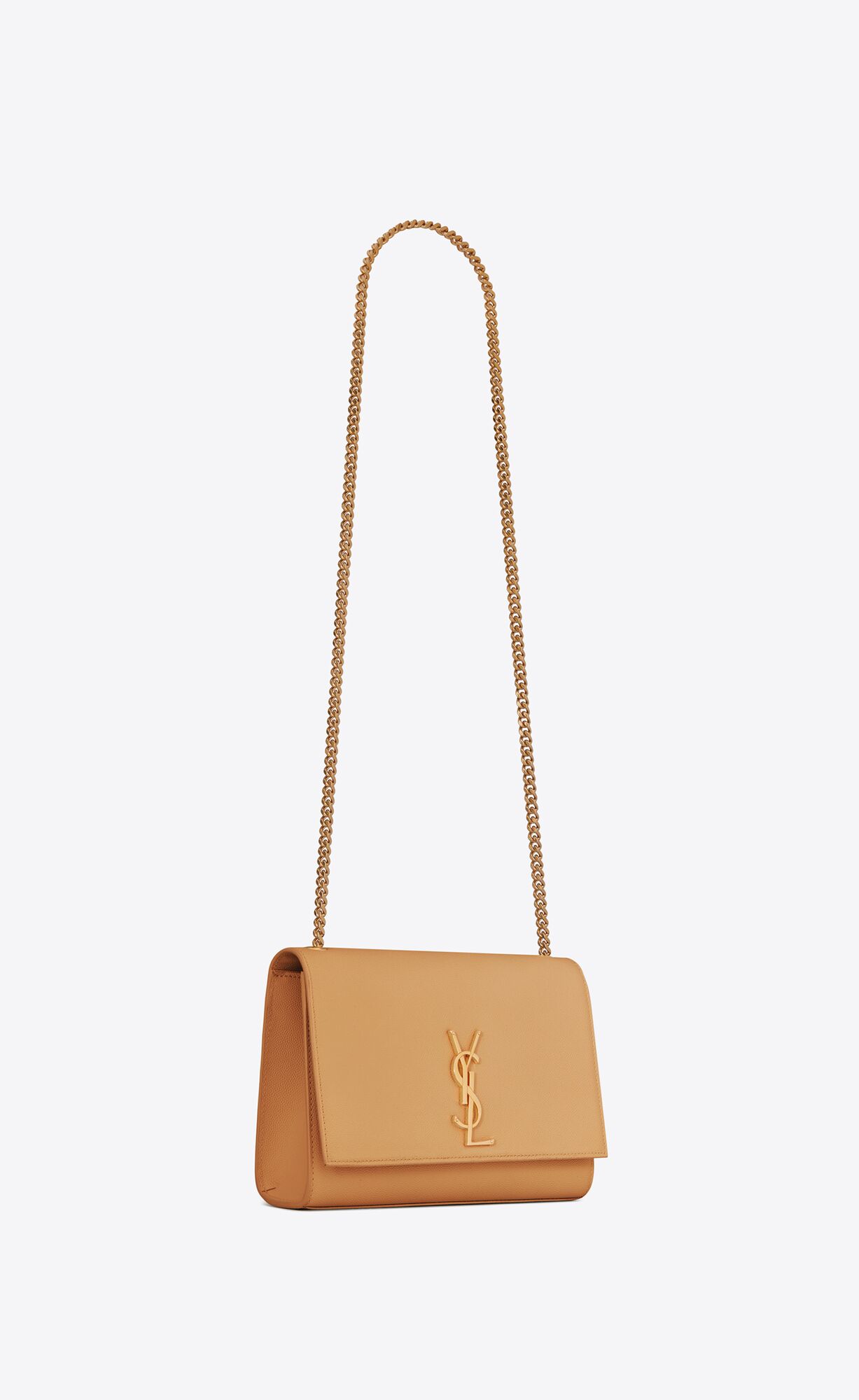 YSL Kate Medium Chain Bag In Grain De Poudre Embossed Leder Dunkelbraun | 35794-WYDH