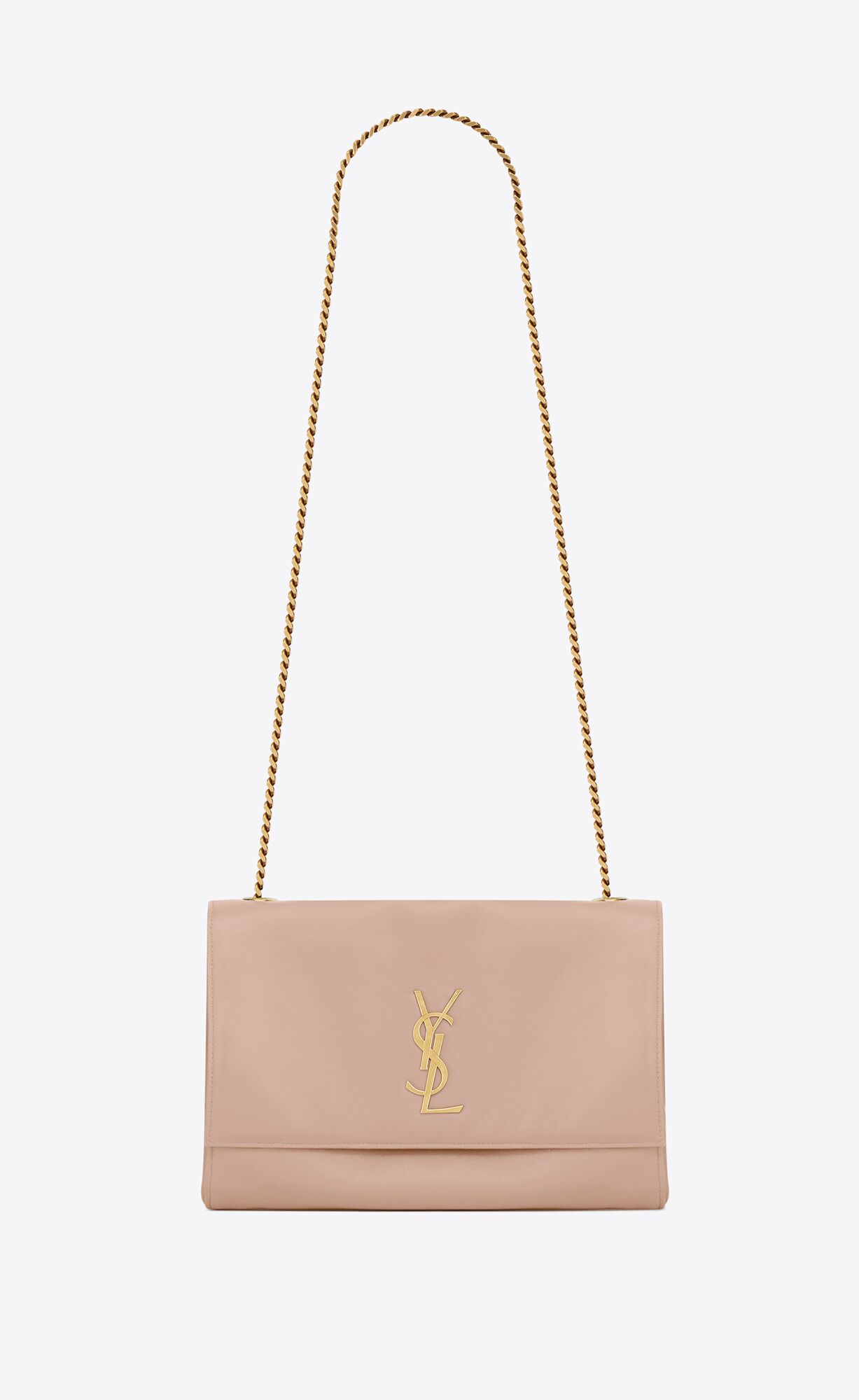 YSL Kate Medium Supple/Reversible Chain Bag In Shiny Leder And Wildleder Braun | 34051-ATFQ