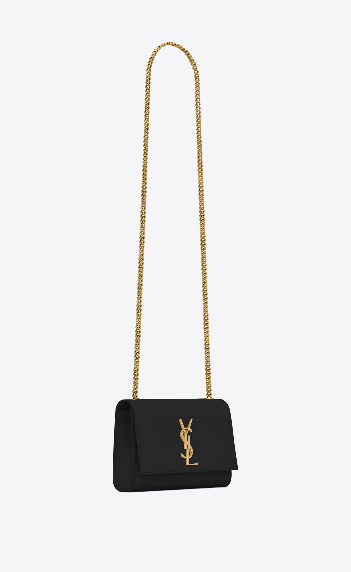 YSL Kate Small Chain Bag In Grain De Poudre Embossed Leder Schwarz | 37625-PVQU