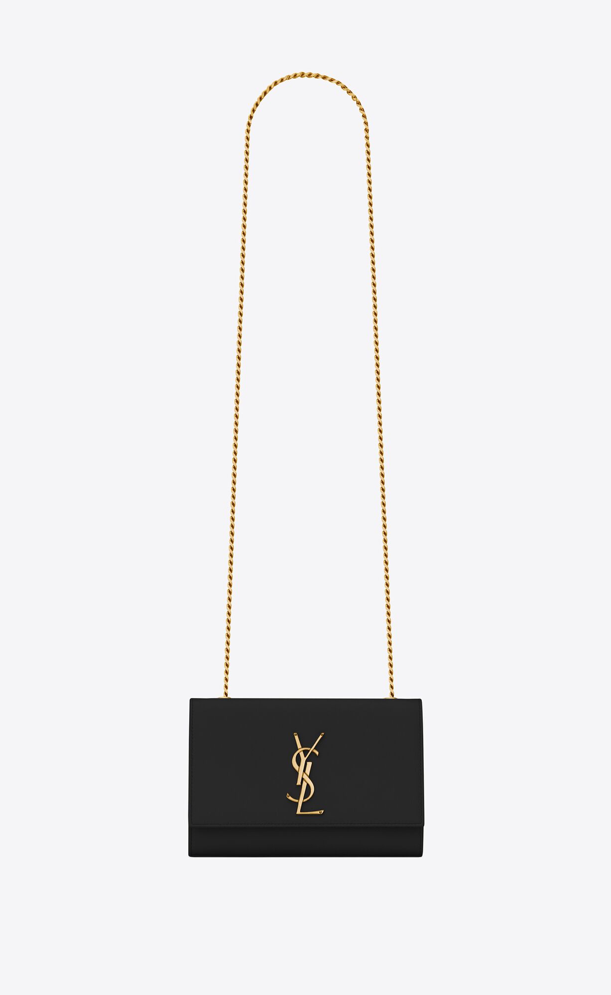 YSL Kate Small Chain Bag In Grain De Poudre Embossed Leder Schwarz | 37625-PVQU