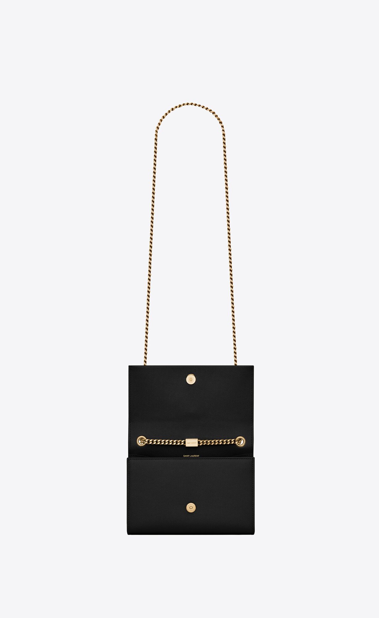 YSL Kate Small Chain Bag With Tassel In Grain De Poudre Embossed Leder Schwarz | 73590-VSWE