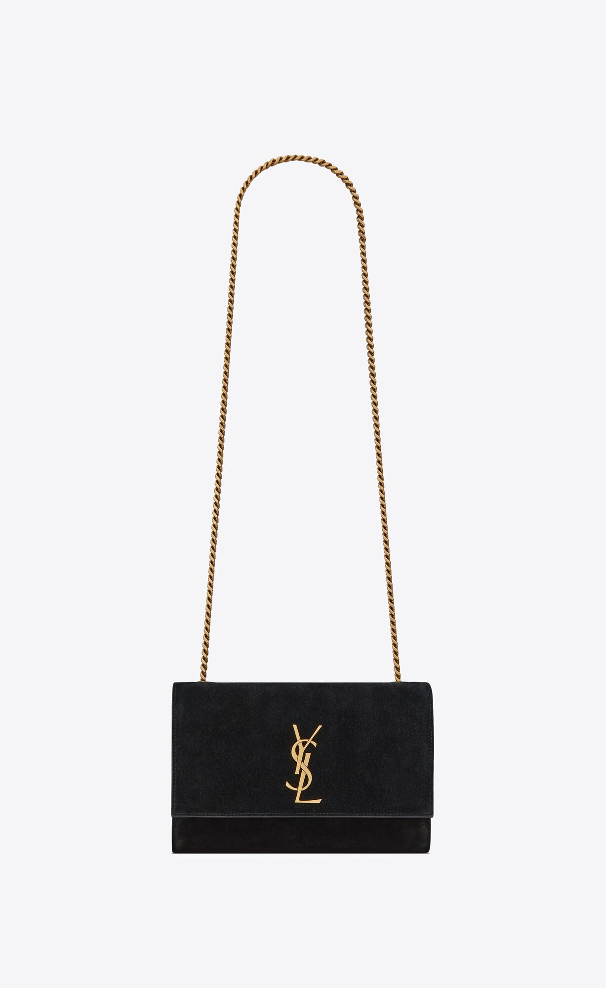 YSL Kate Small Supple/Reversible Chain Bag In Wildleder And Leder Schwarz | 15649-APOE