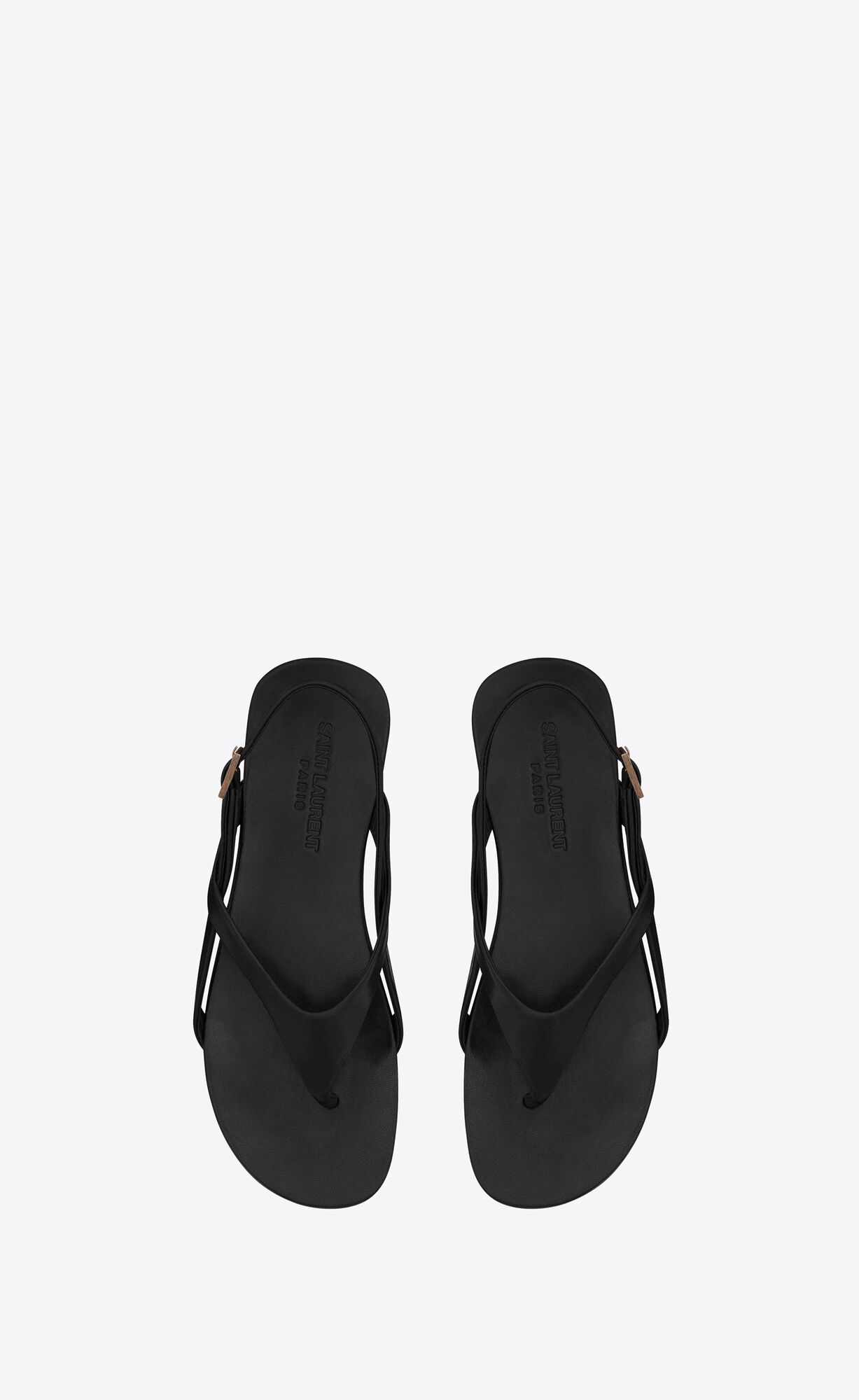 YSL Keith Flache Sandals In Smooth Leder Schwarz | 49762-NFUG