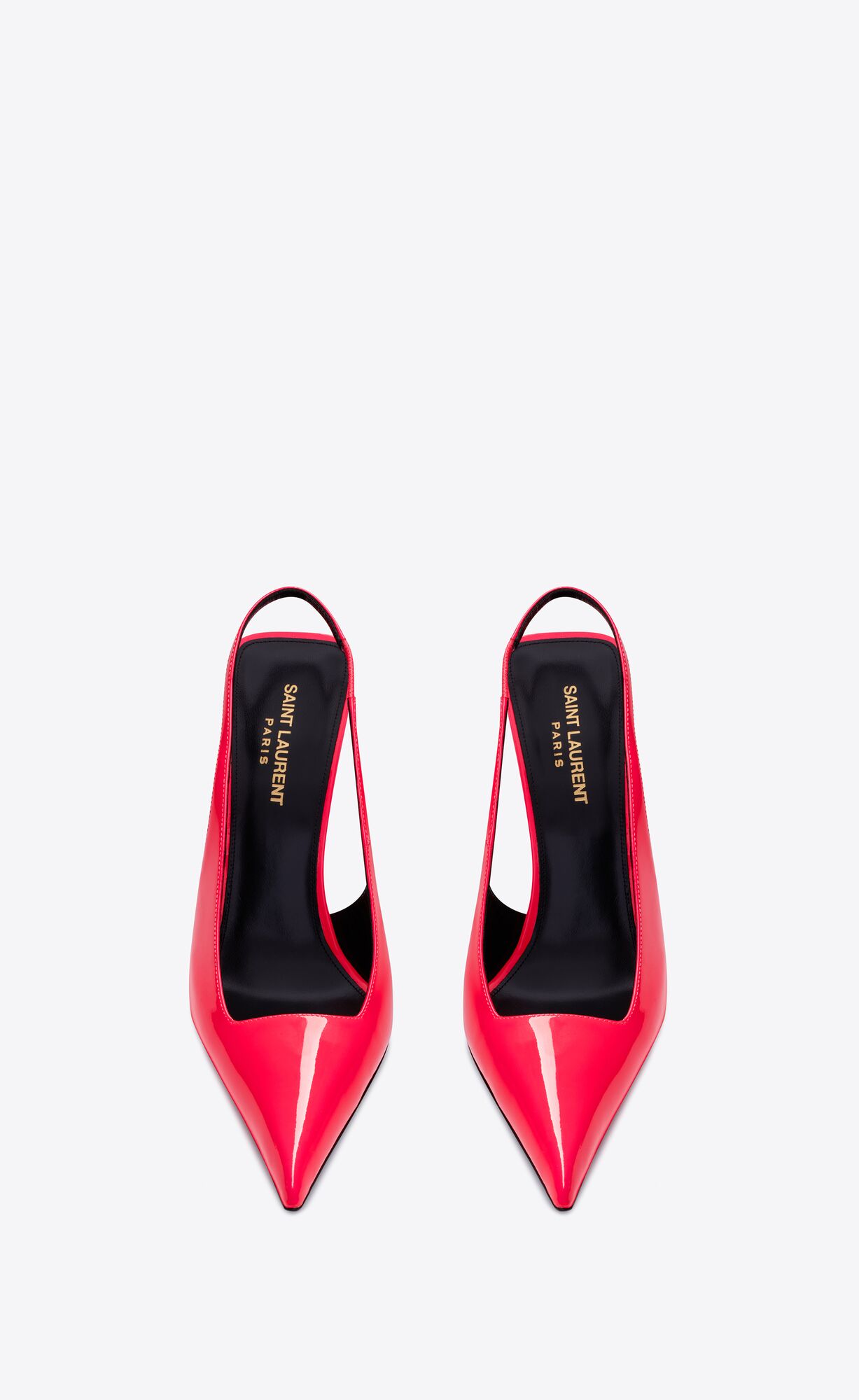 YSL Kiss Slingback Pumps In Lack Leder Rosa | 82079-WOMB