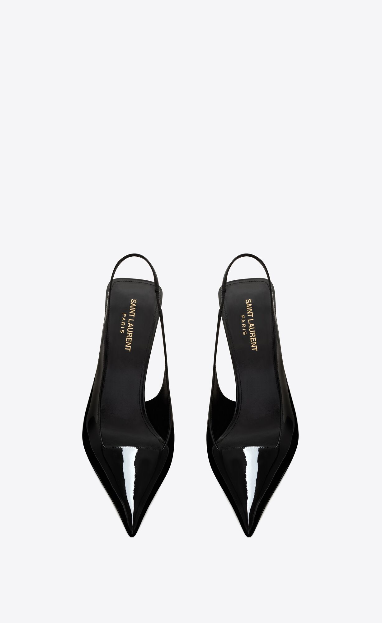 YSL Kiss Slingback Pumps In Lack Leder Schwarz | 38946-KZQU