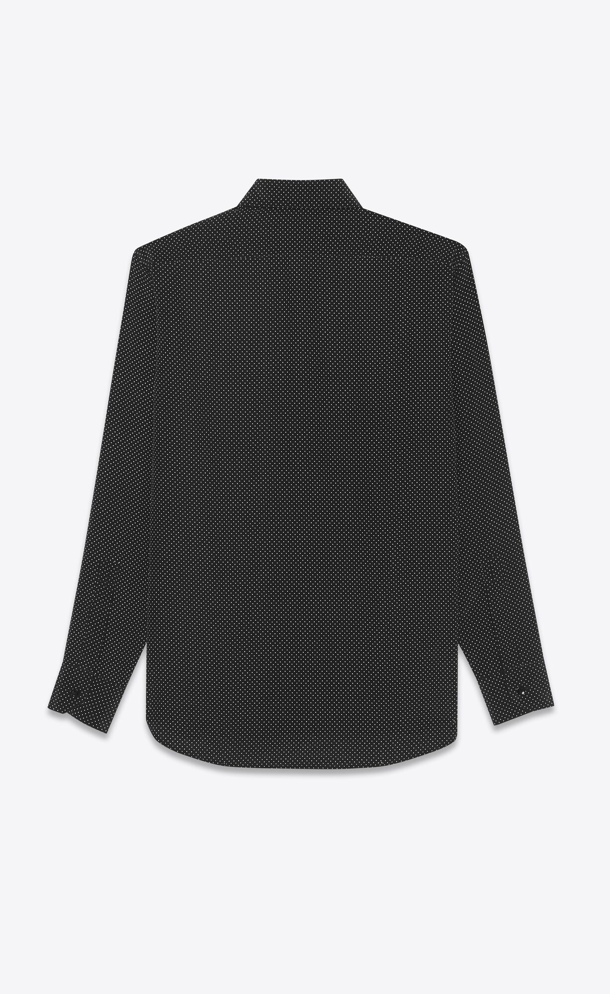 YSL Klassische Shirt In Dotted Crepe De Chine Schwarz | 47910-ETFW