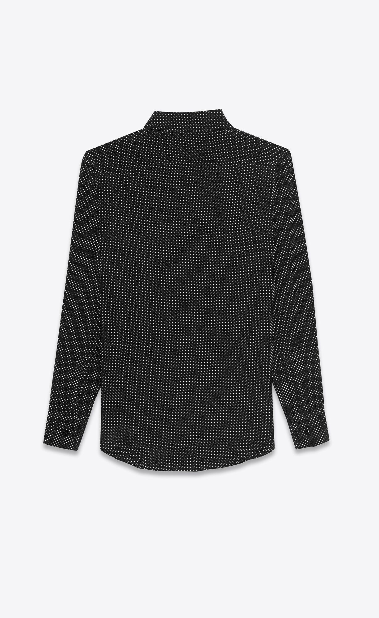 YSL Klassische Shirt In Dotted Silk Schwarz | 25719-MFIY